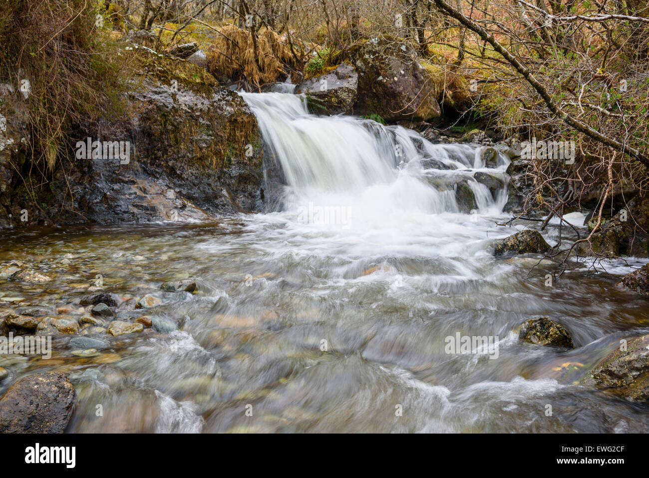 Scallastle river waterfalls, near Craignure, Isle of Mull, Hebrides, Argyll and Bute, Scotland Stock Photo