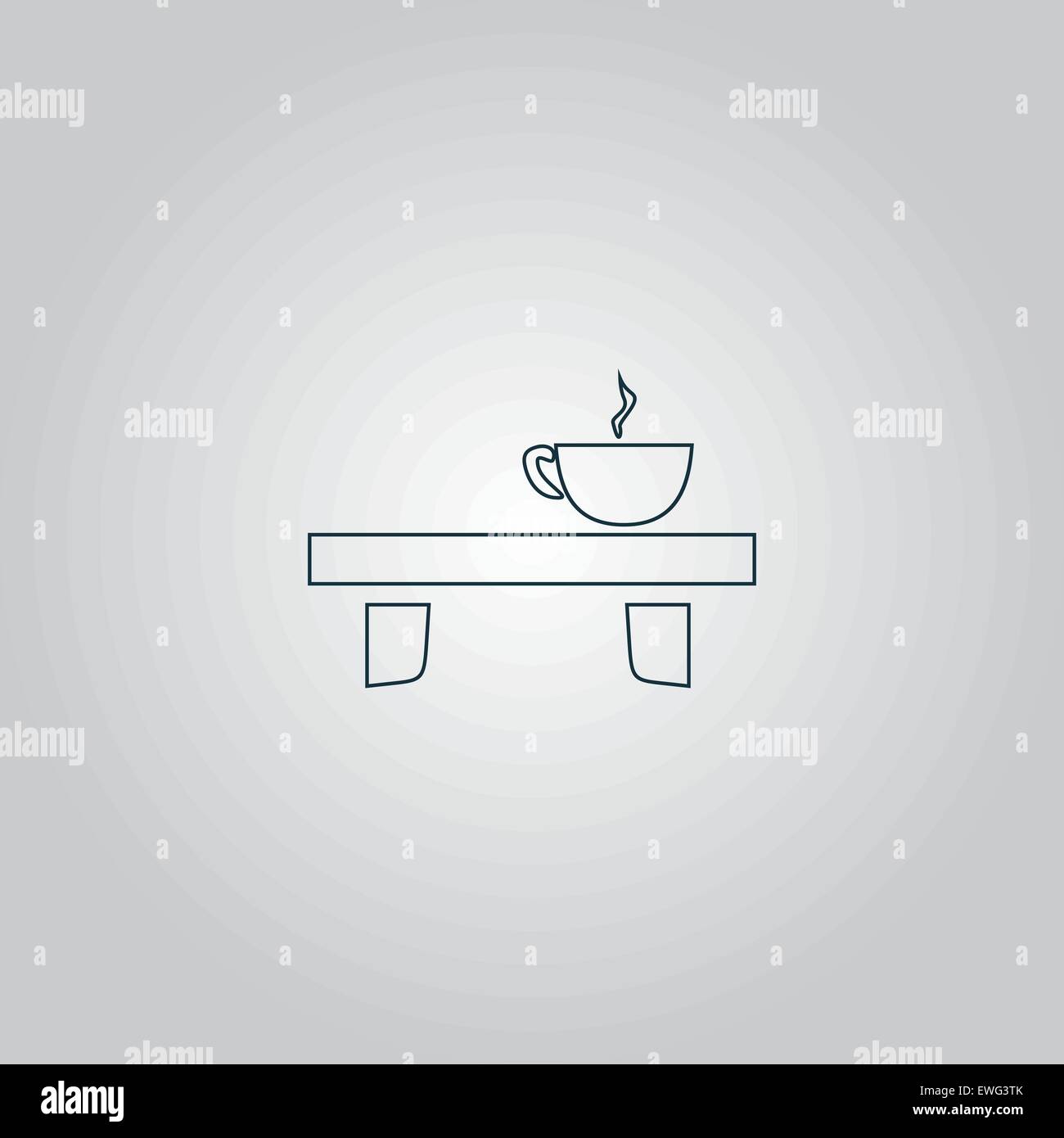 Single coffee cup on table Stock Vector Images - Alamy