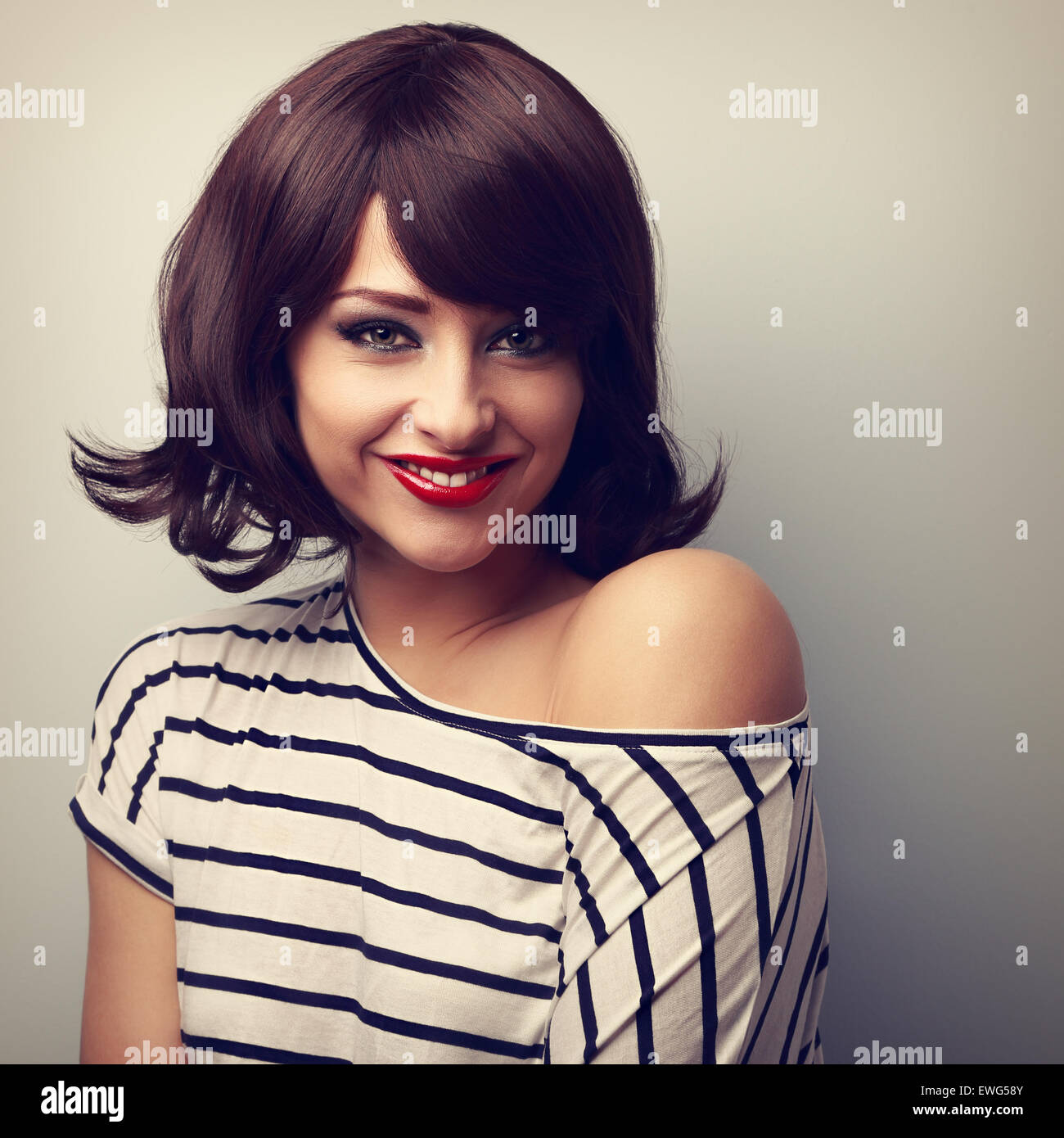 Vintage woman with short hair hi-res stock photography and images - Alamy