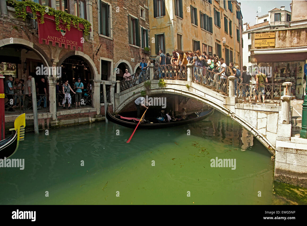 Venice- Rio dei Santissimi Apostoli Bridge Stock Photo