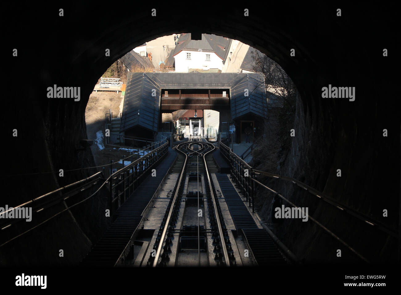 Cable railway in Salzburg Stock Photo