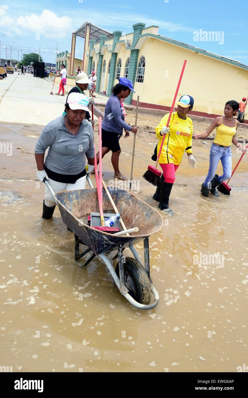 Due to rain in PUERTO PIZARRO . Department of Tumbes .PERU Stock Photo