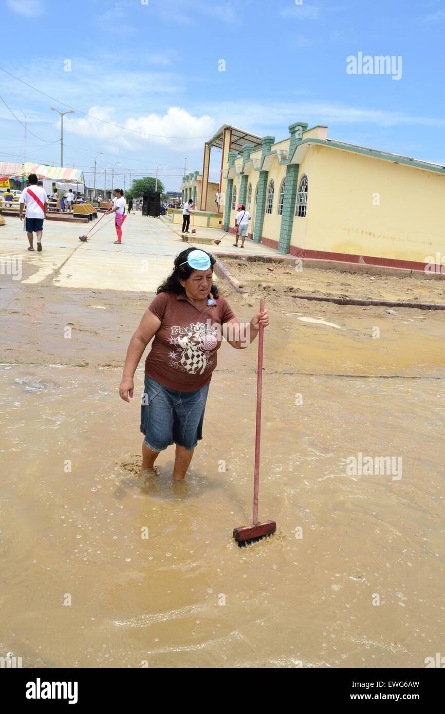 Due to rain in PUERTO PIZARRO . Department of Tumbes .PERU Stock Photo