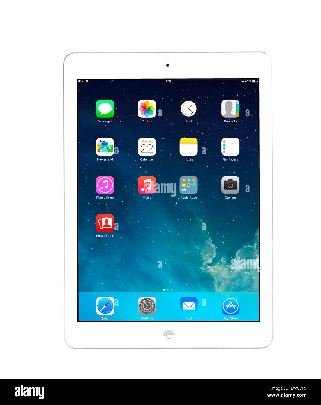 Home screen on an Apple iPad Air tablet computer Stock Photo