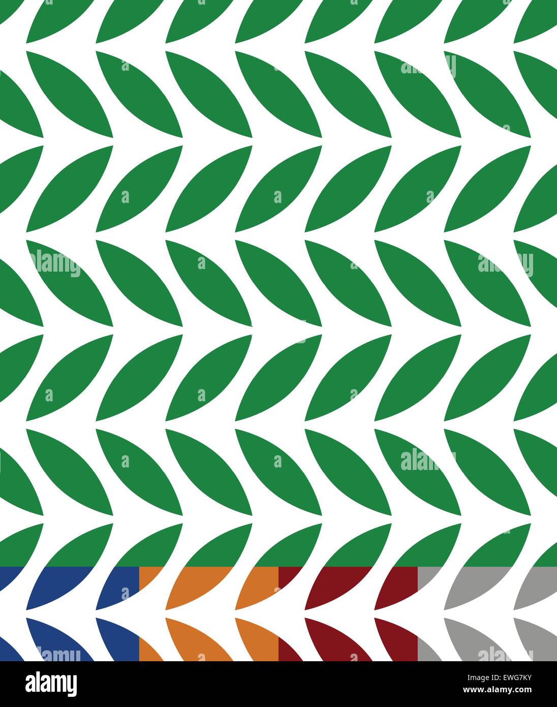 Green leaves seamless pattern. 3 color and gray version included ...