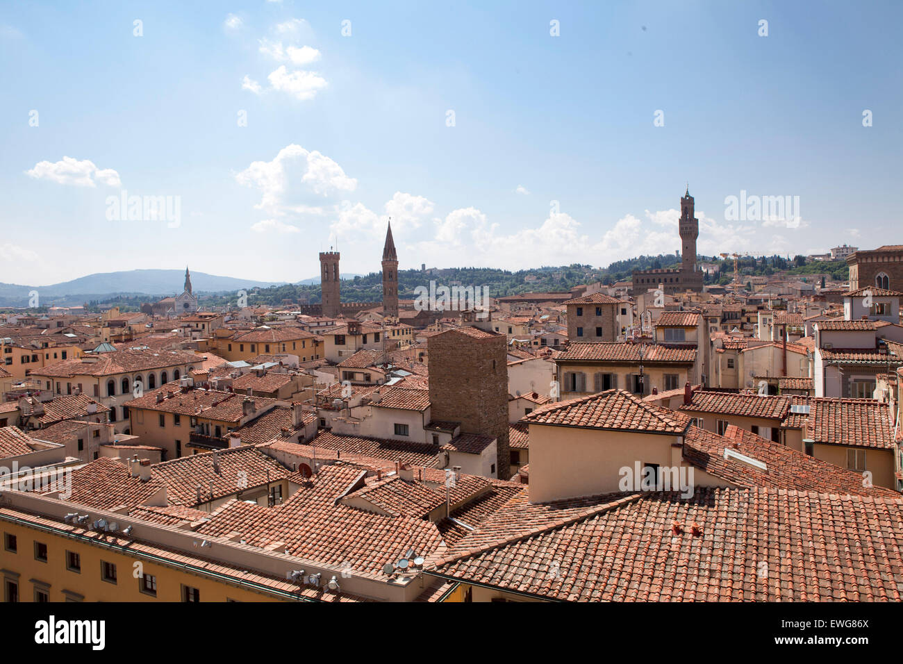 aerial view old town Florence Firenza Italy Stock Photo