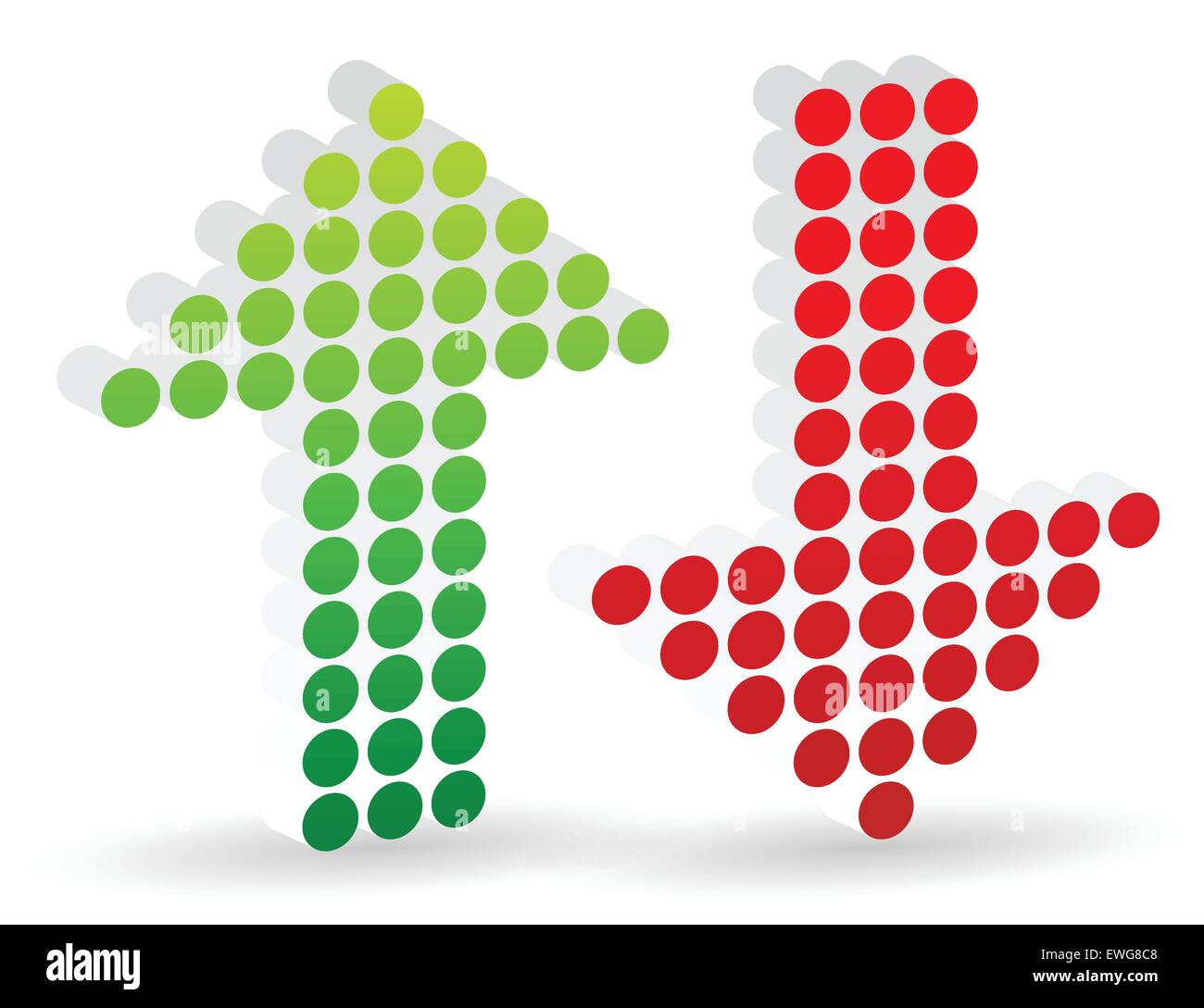 3d red arrows downward arrows hi-res stock photography and images - Alamy