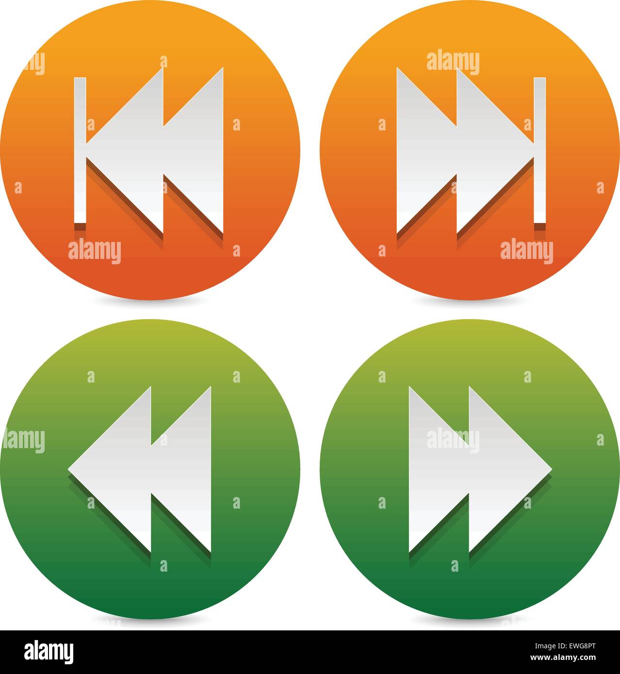 Set of buttons, icons with next, previous and fast forward, backward arrows  Stock Vector Image & Art - Alamy