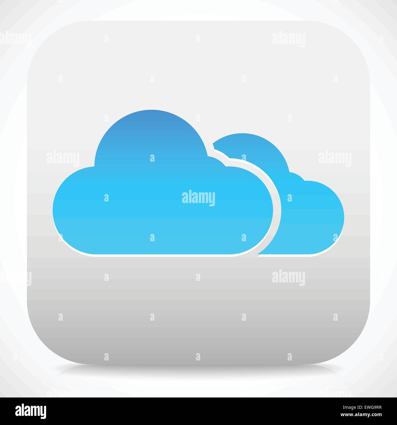 Cloud icon with two clouds on a gray square Stock Vector Image & Art ...