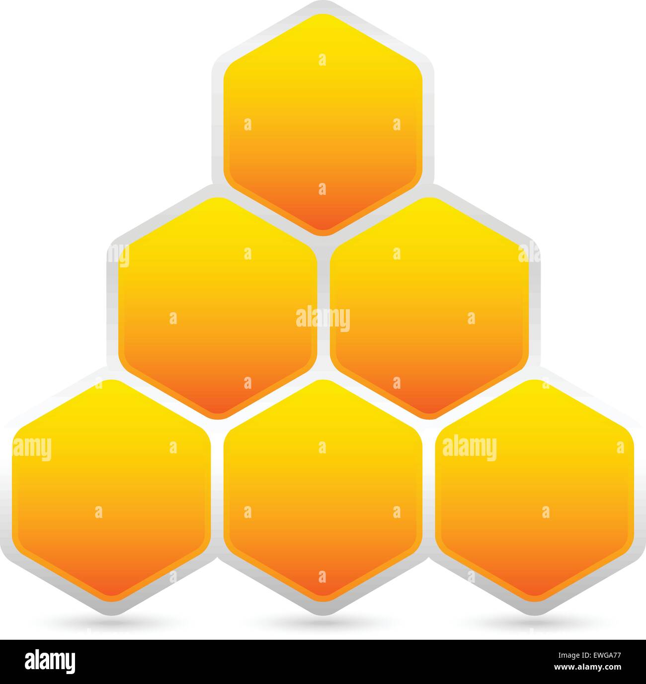 Hexagonal beehive element isolated on white. Vector illustration Stock Vector Image