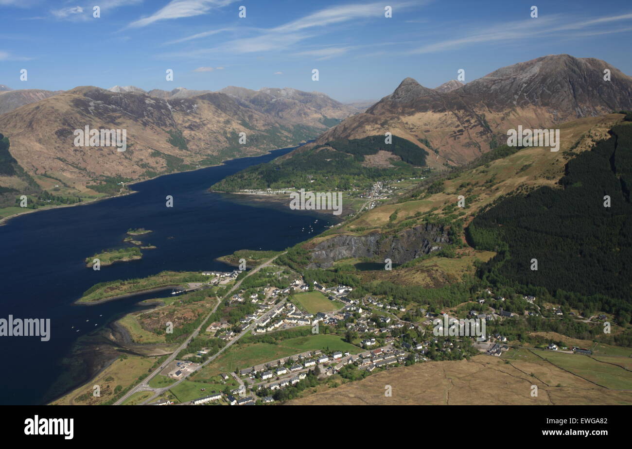 Loch Leven, Ballachulish and the Pap of Glencoe. Stock Photo