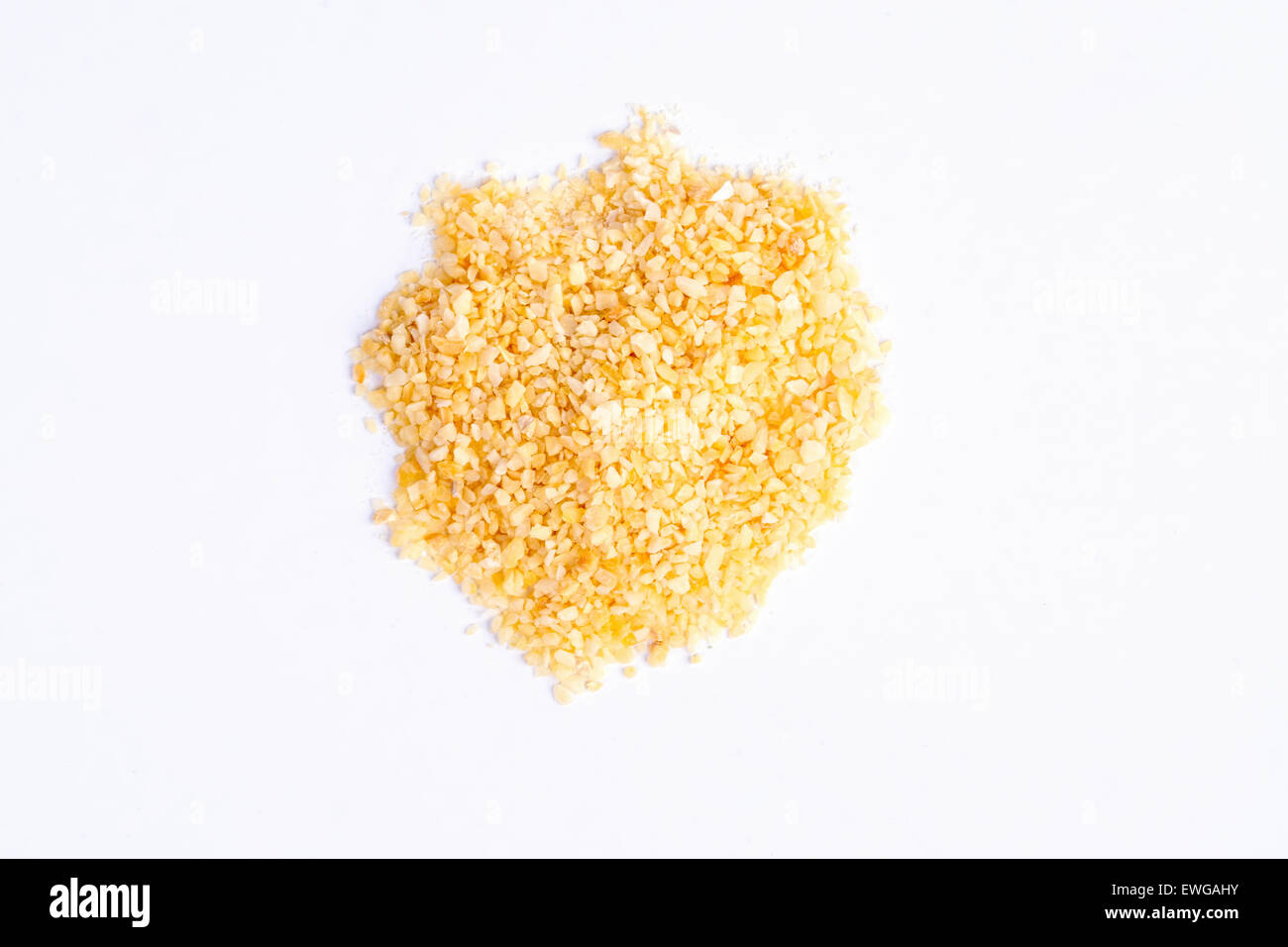 garlic powder on white background Stock Photo