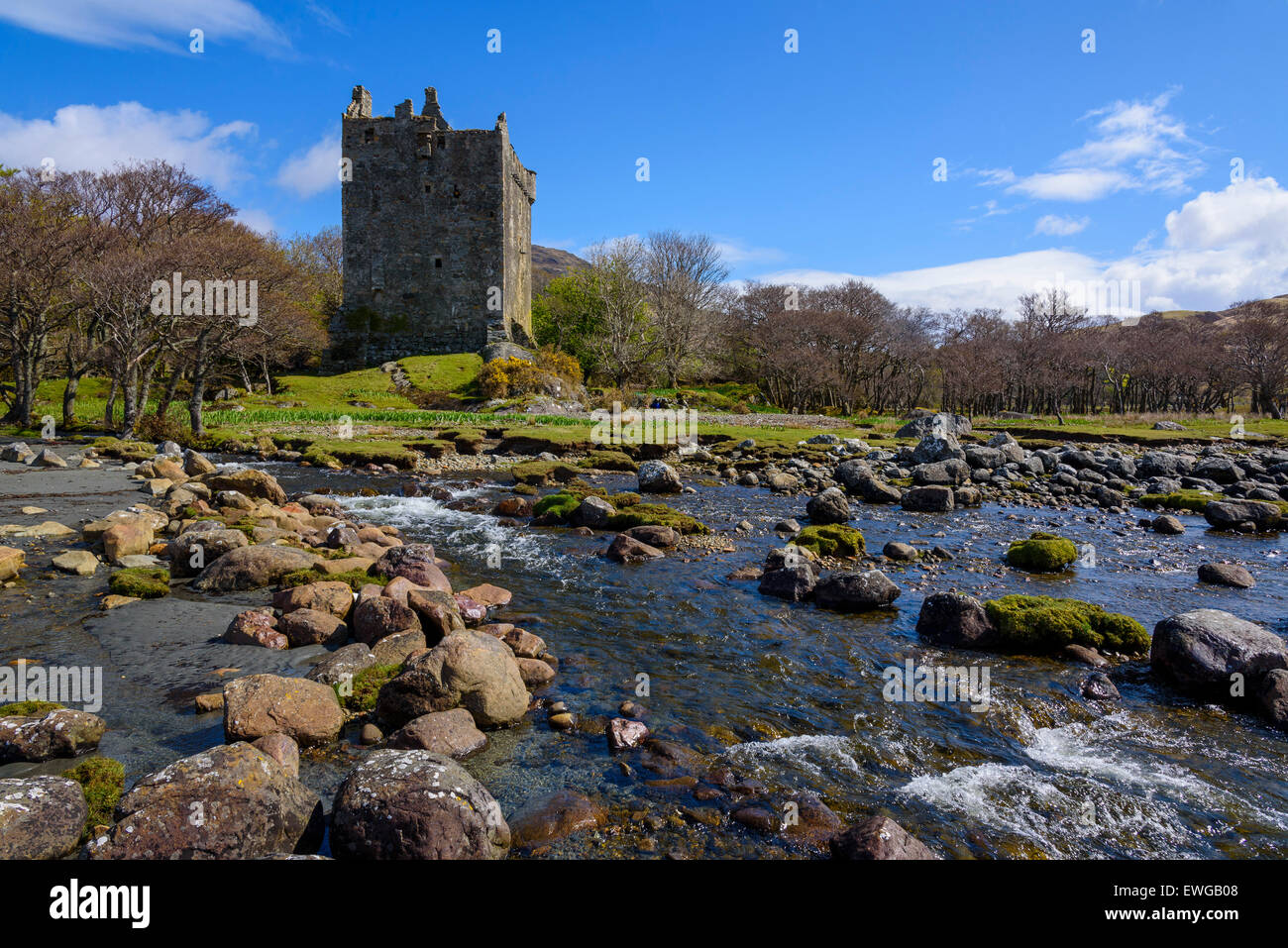 Moy Castle, Lochbuie, Isle of Mull, Hebrides, Argyll and Bute Stock
