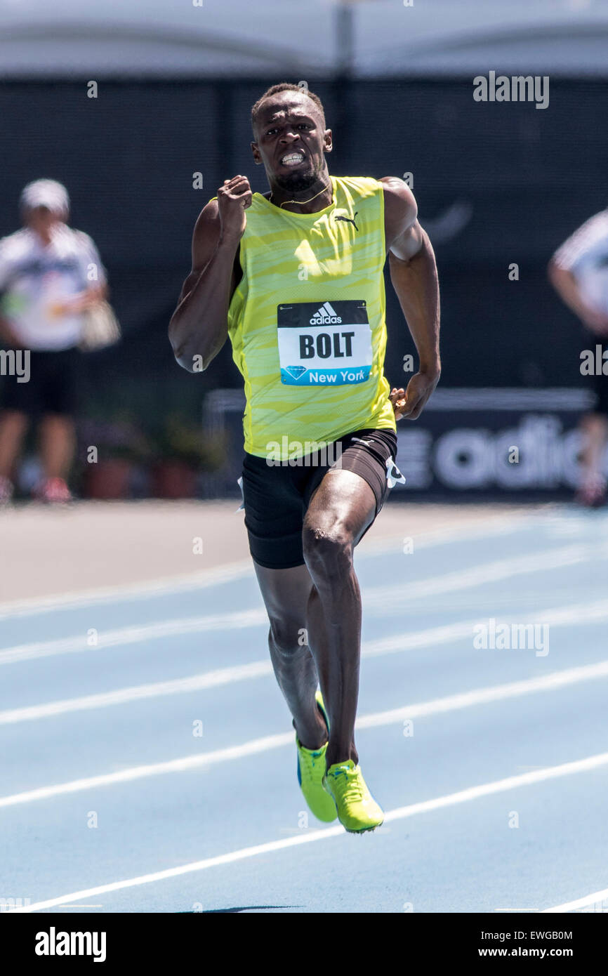 Usain Bolt (JAM) competing in the Men's 200m at the 2015 Adidas NYC Diamond  League Grand Prix Stock Photo - Alamy