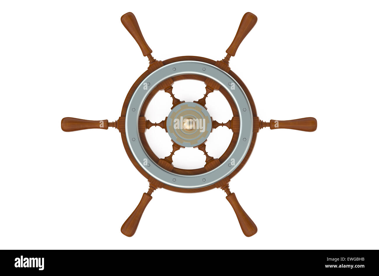 ship's wheel closeup isolated on white background Stock Photo - Alamy