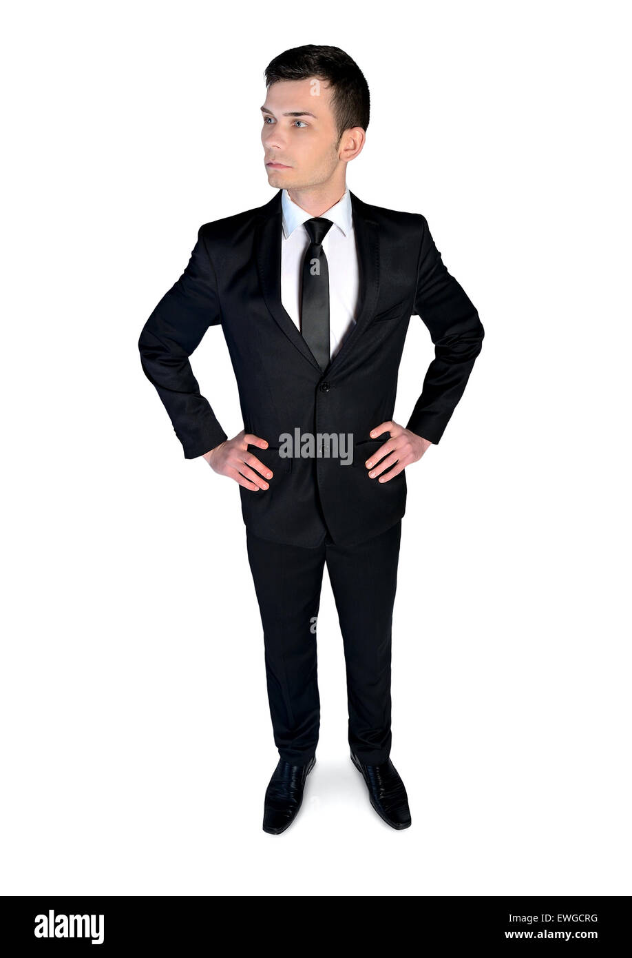 Isolated business man looking serious Stock Photo