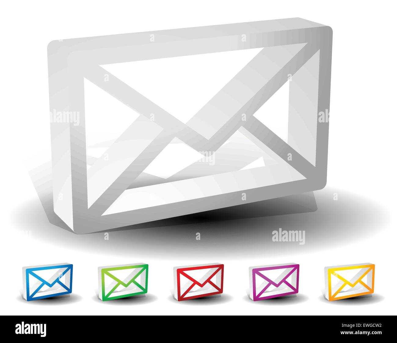 3d Email, envelope, closed letter icons, symbols. Correspondence ...