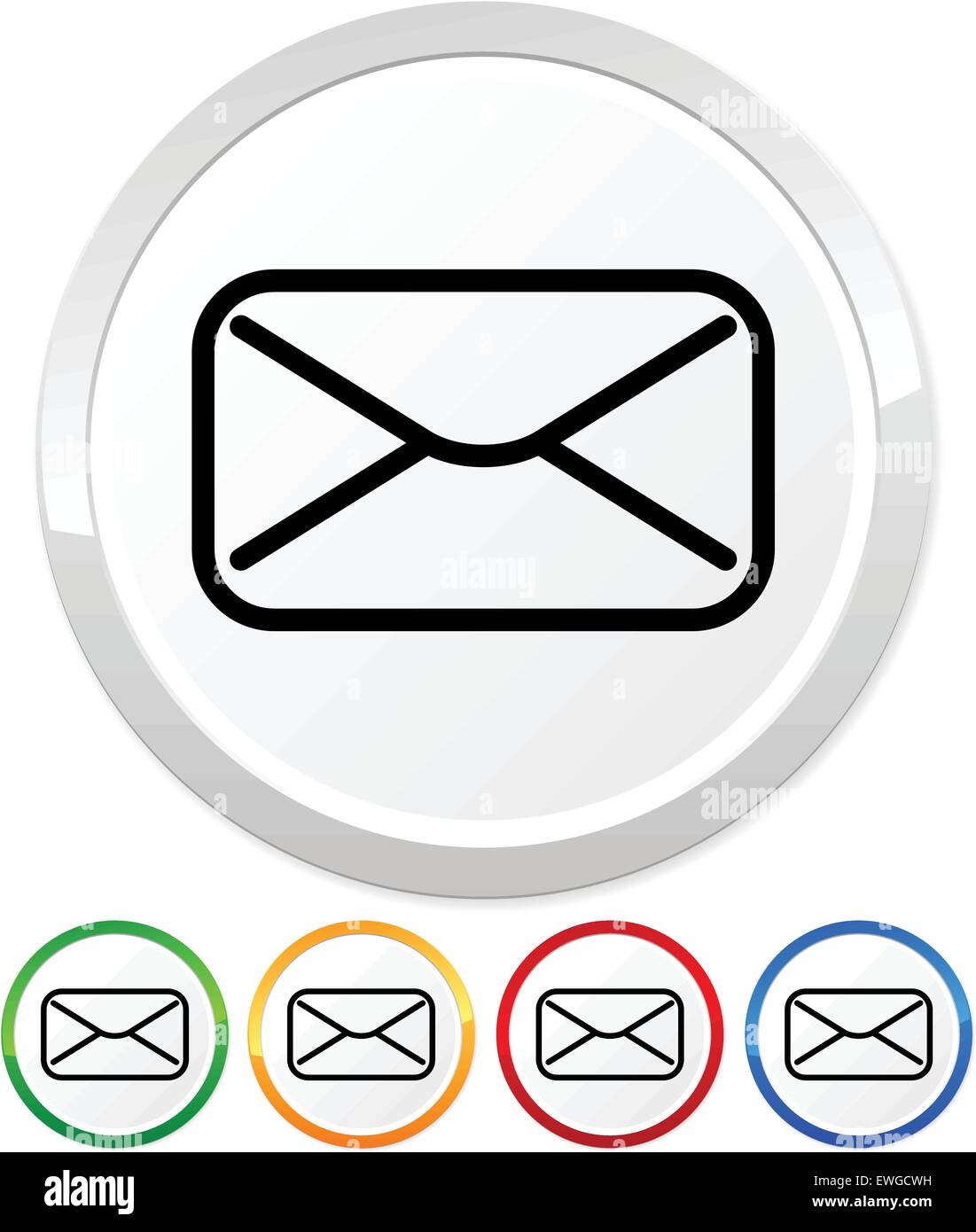 Icons with email, envelope or letter symbol, eps10 Stock Vector Image ...