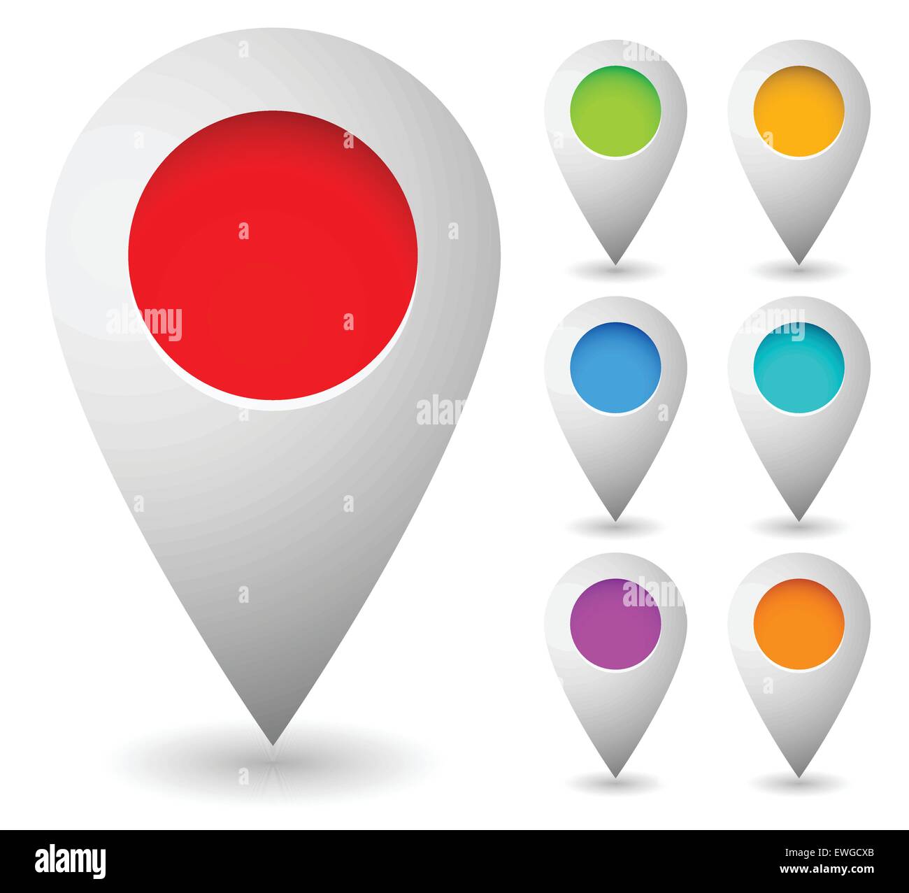 Map marker, map pin vector. Map markers with circles with blank space