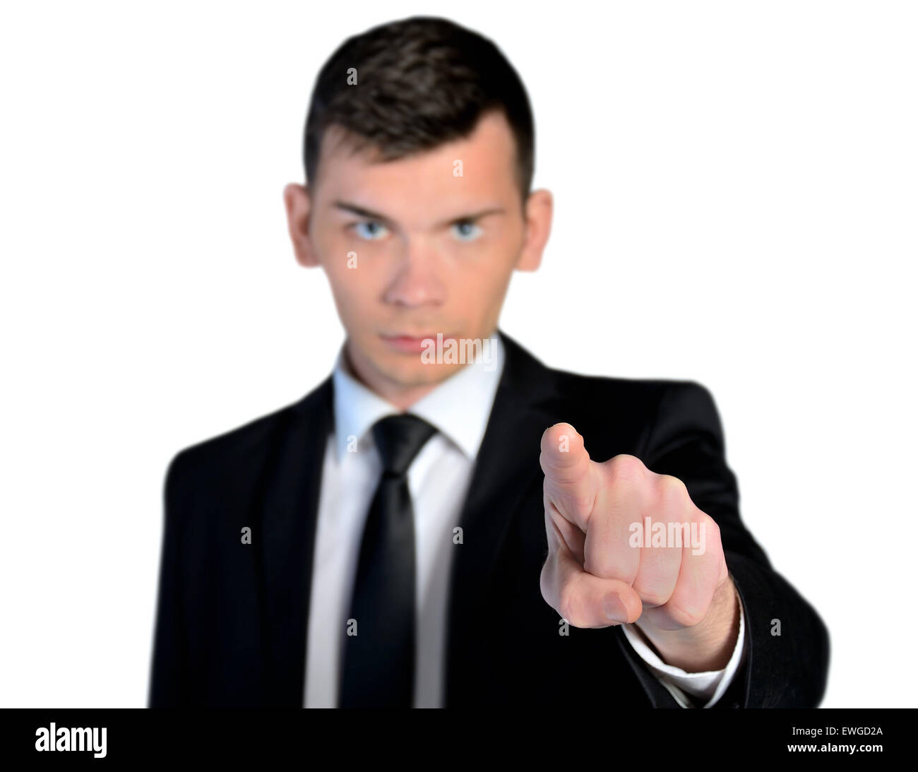 Isolated business man pointing you Stock Photo