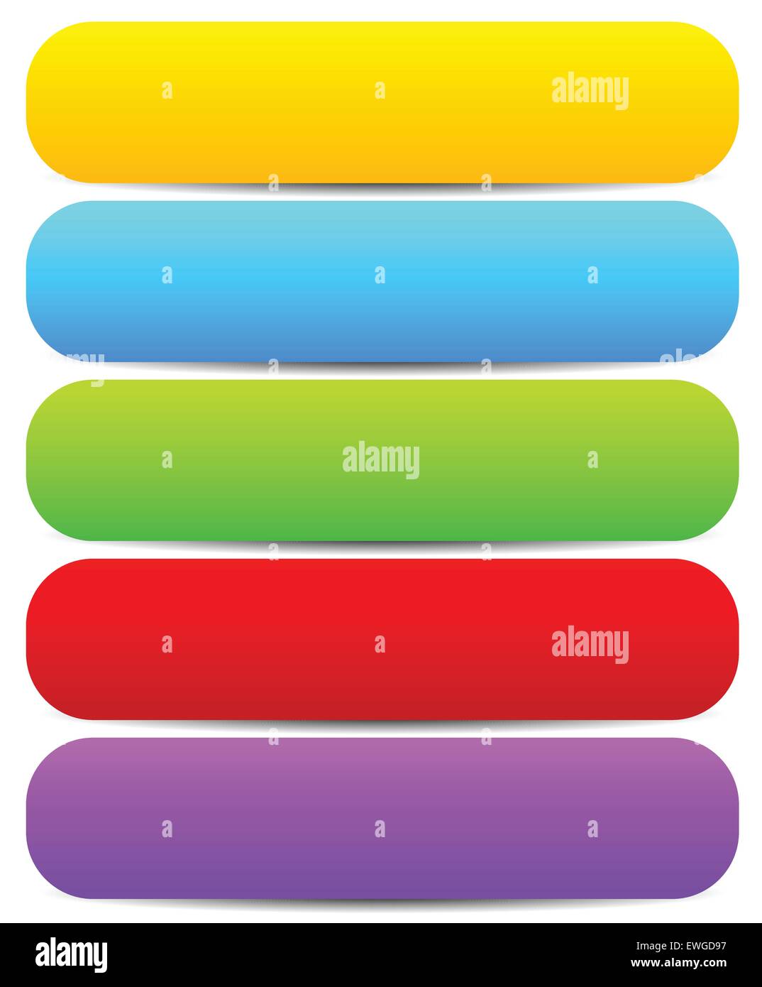 Horizontal buttons with blank space, rounded colorful button, banner ...