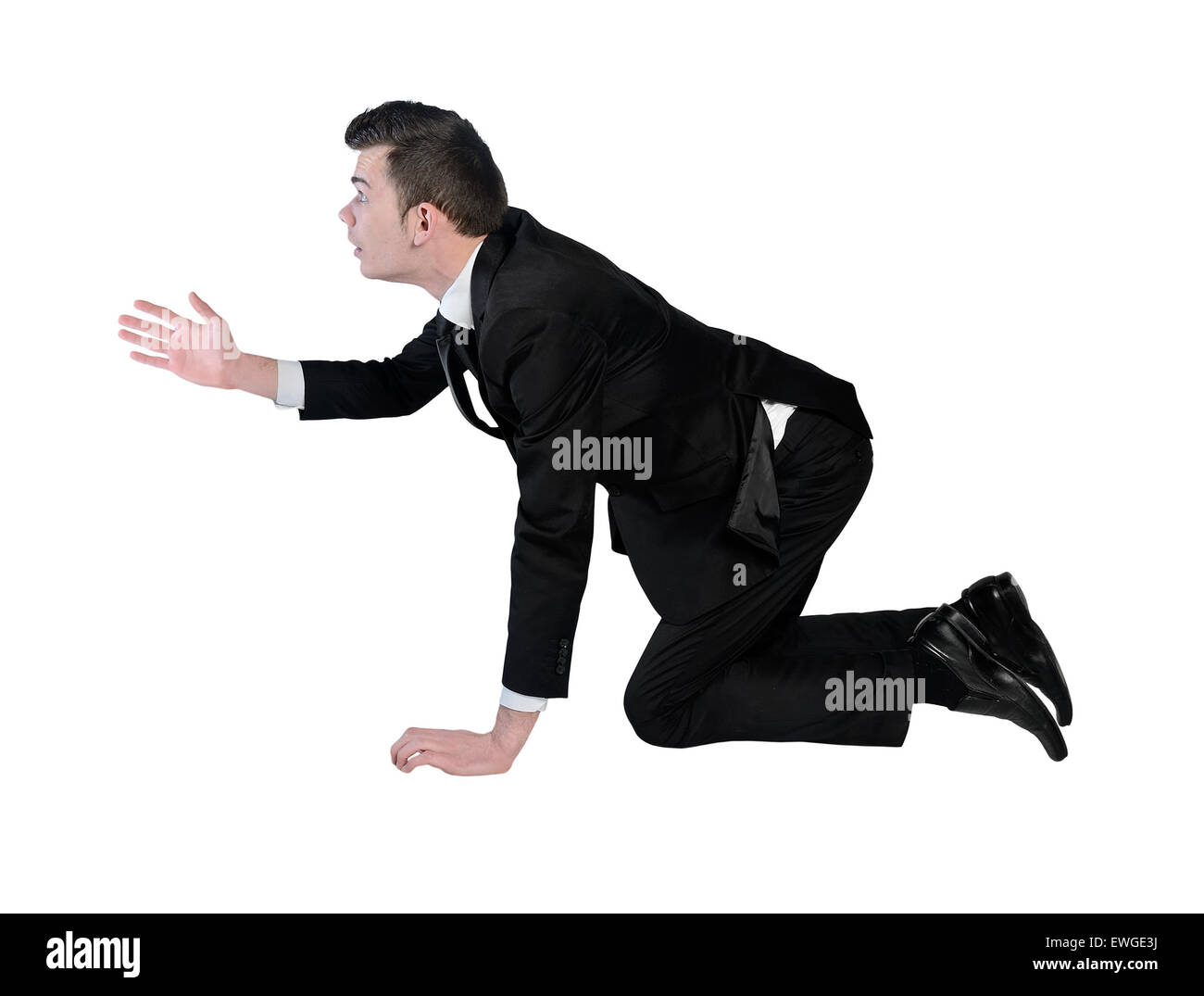 Isolated business man help hand Stock Photo