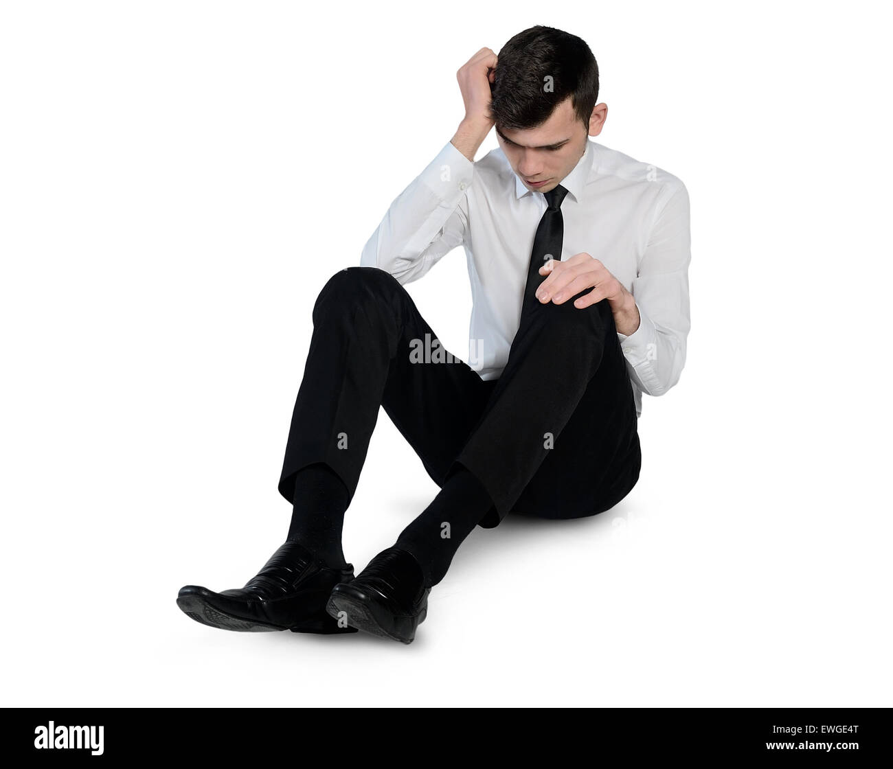 Isolated business man suffer on floor Stock Photo - Alamy