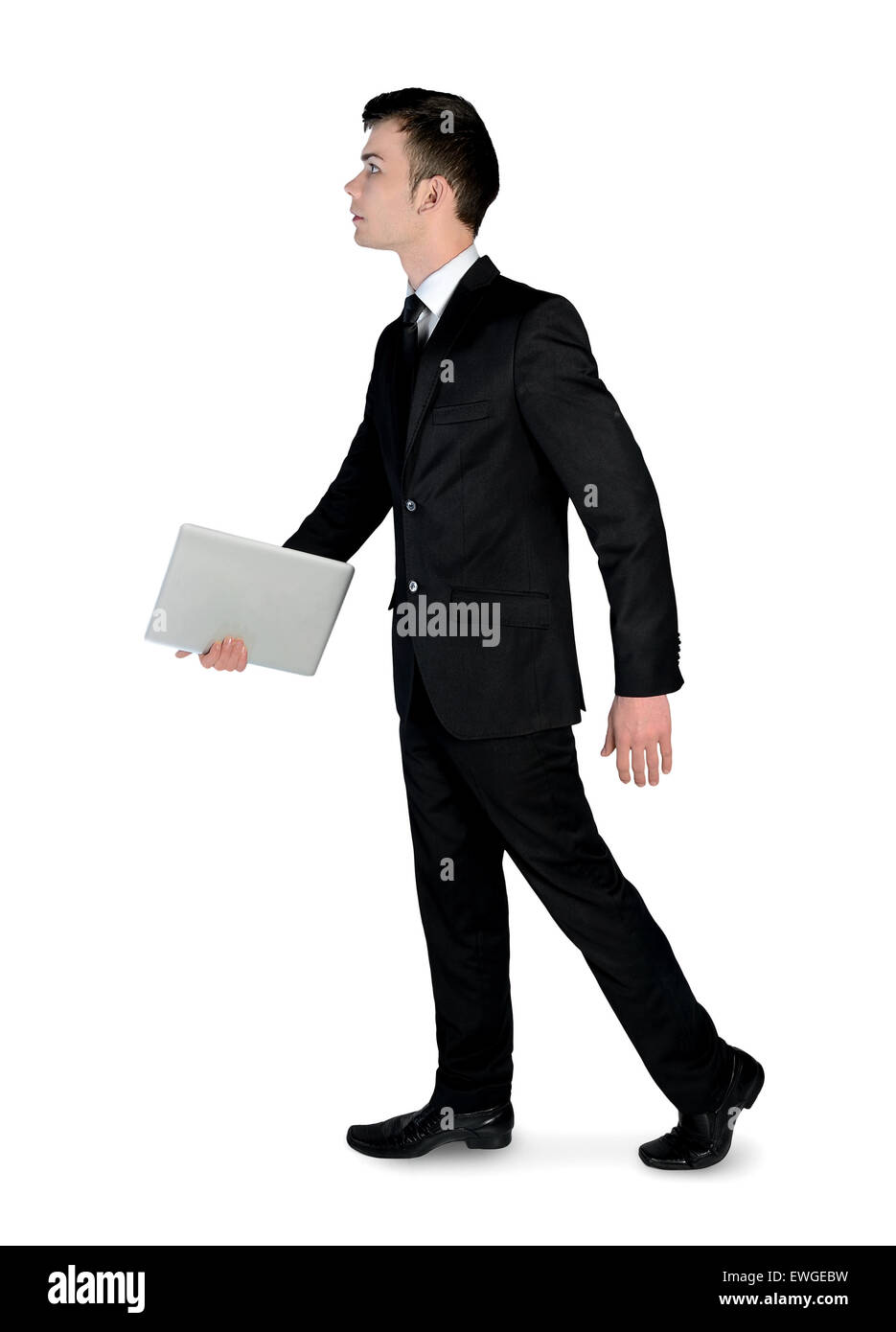 Isolated business man walk side Stock Photo - Alamy