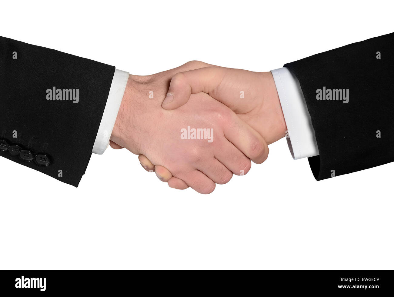 Isolated business man shake hands closeup Stock Photo