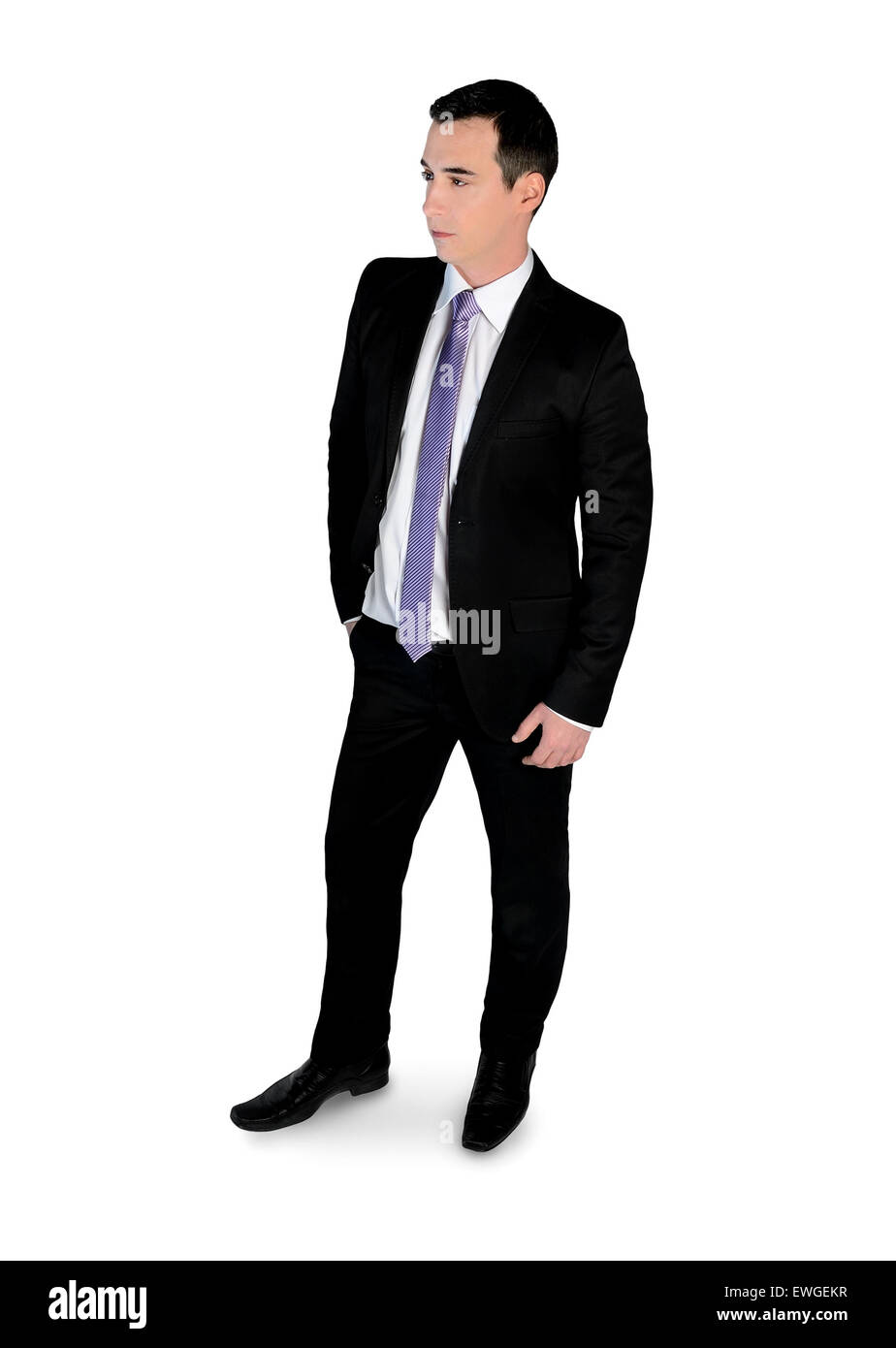 Isolated business man looking side Stock Photo