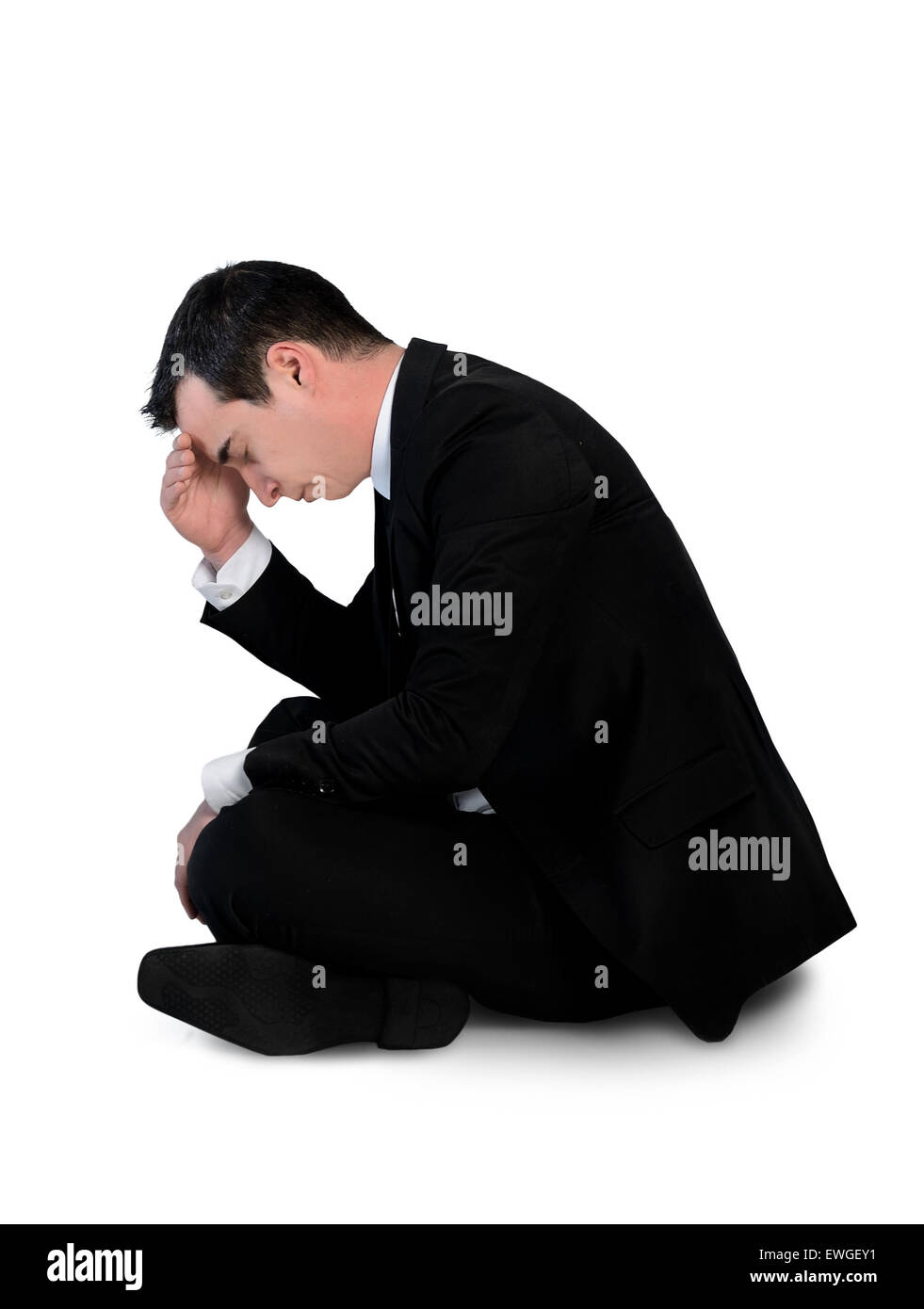 Isolated business man sad stand down Stock Photo Alamy