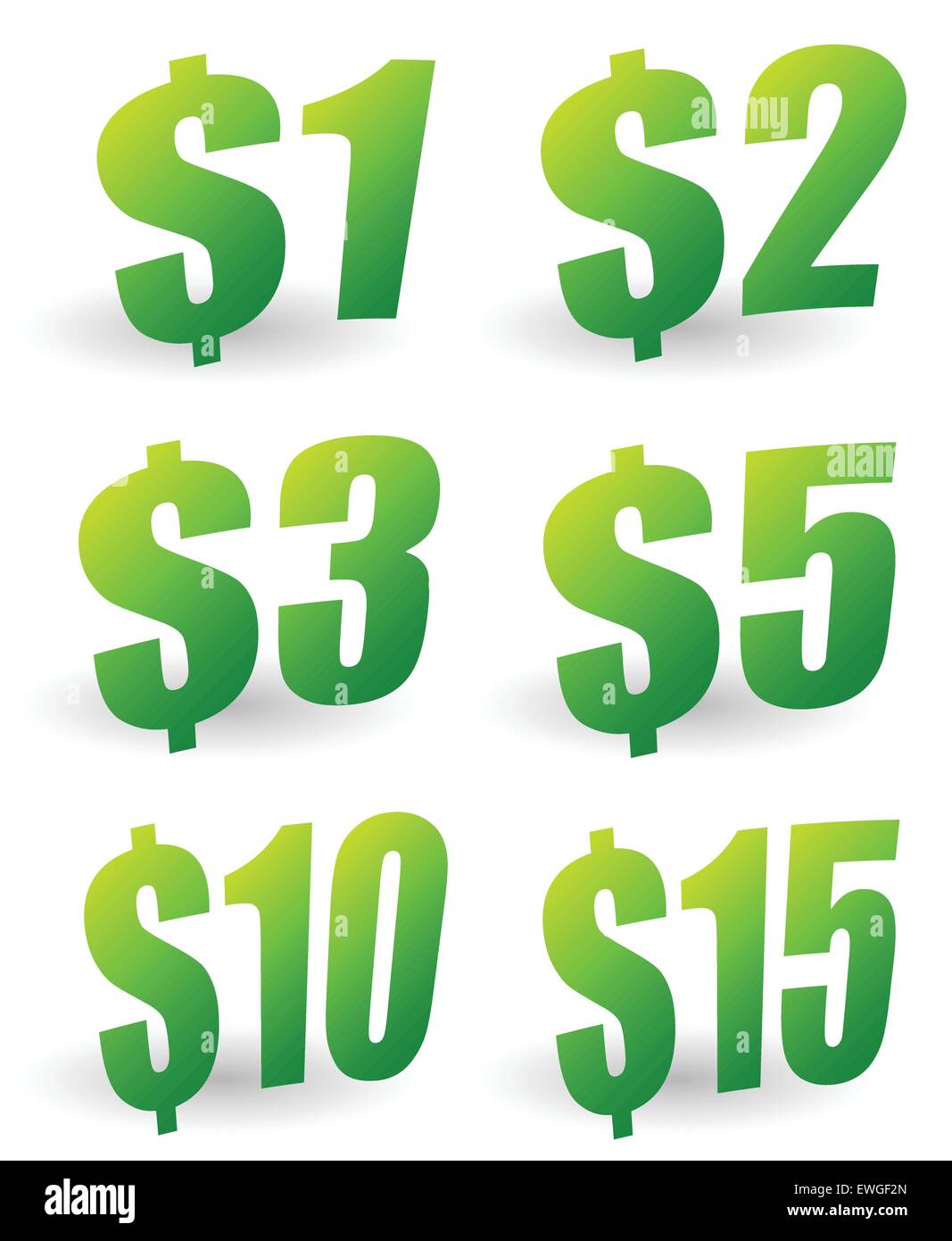 3d price tags from 1 to 15 in green Stock Vector Image & Art Alamy