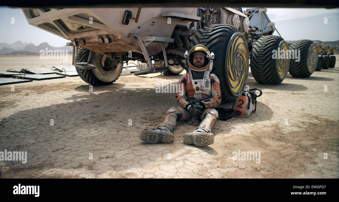 The Martian is an upcoming science-fiction film directed by Ridley Scott.  This photograph is for editorial use only and is the copyright of the film company and/or the photographer assigned by the film or production company and can only be reproduced by publications in conjunction with the promotion of the above Film. A Mandatory Credit to the film company is required. The Photographer should also be credited when known. Stock Photo