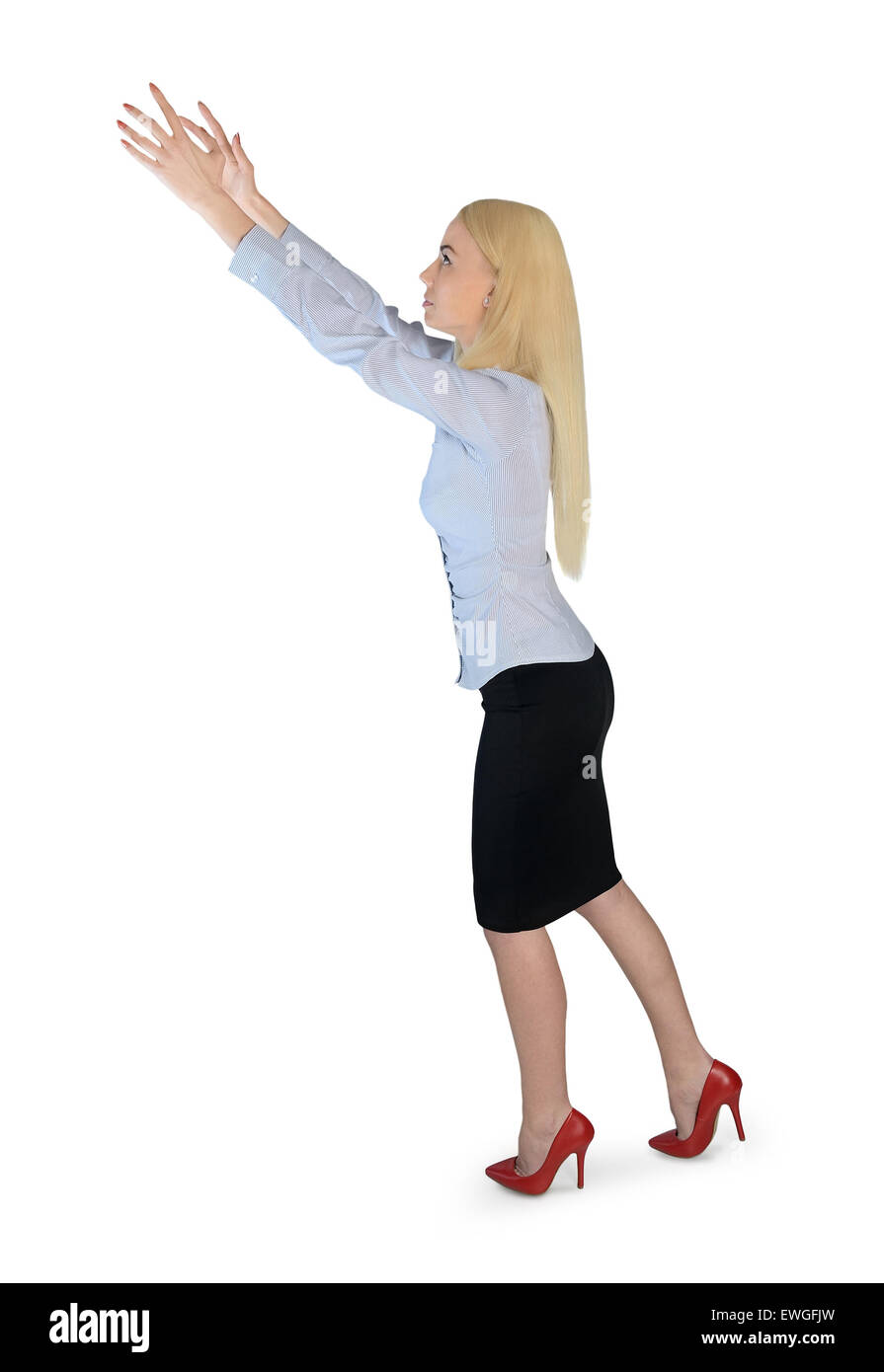 Business woman carry something Stock Photo Alamy