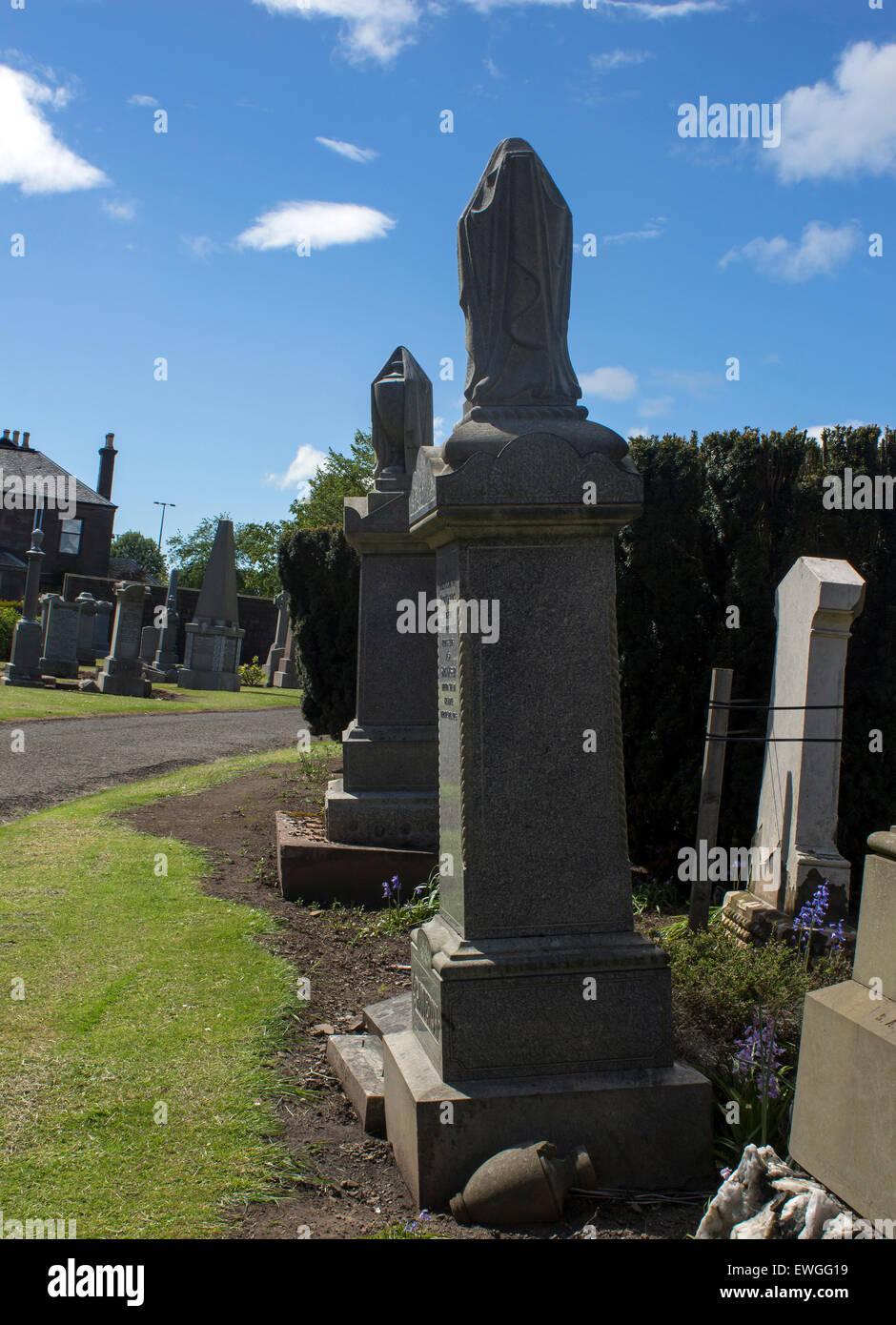 headstones at the eastern cemetery, dundee Stock Photo