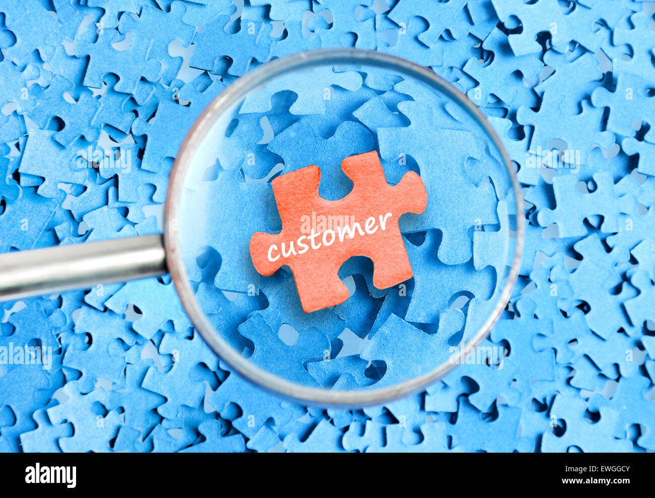 Customer word on puzzle background Stock Photo