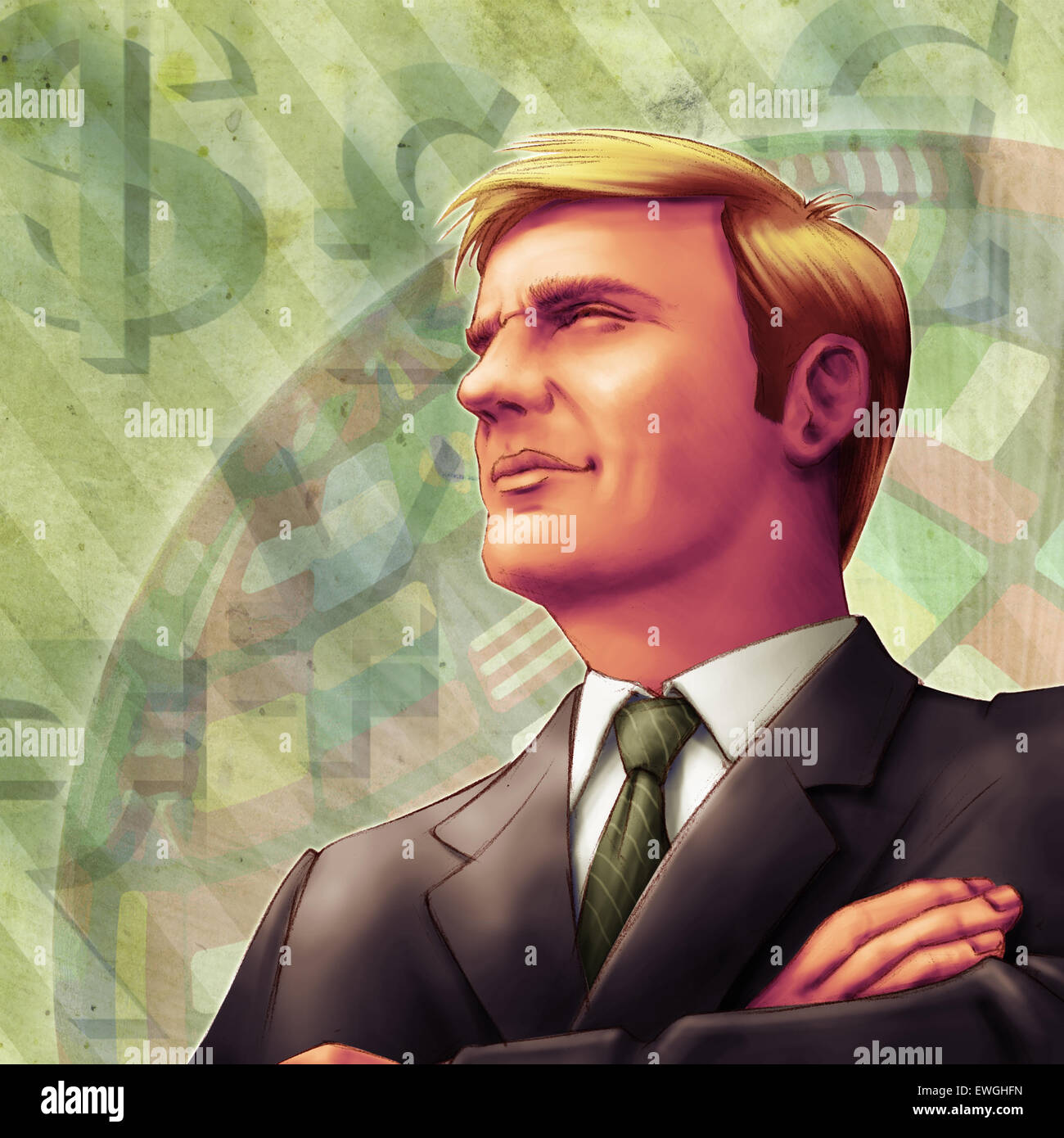 Illustration image of successful businessman Stock Photo