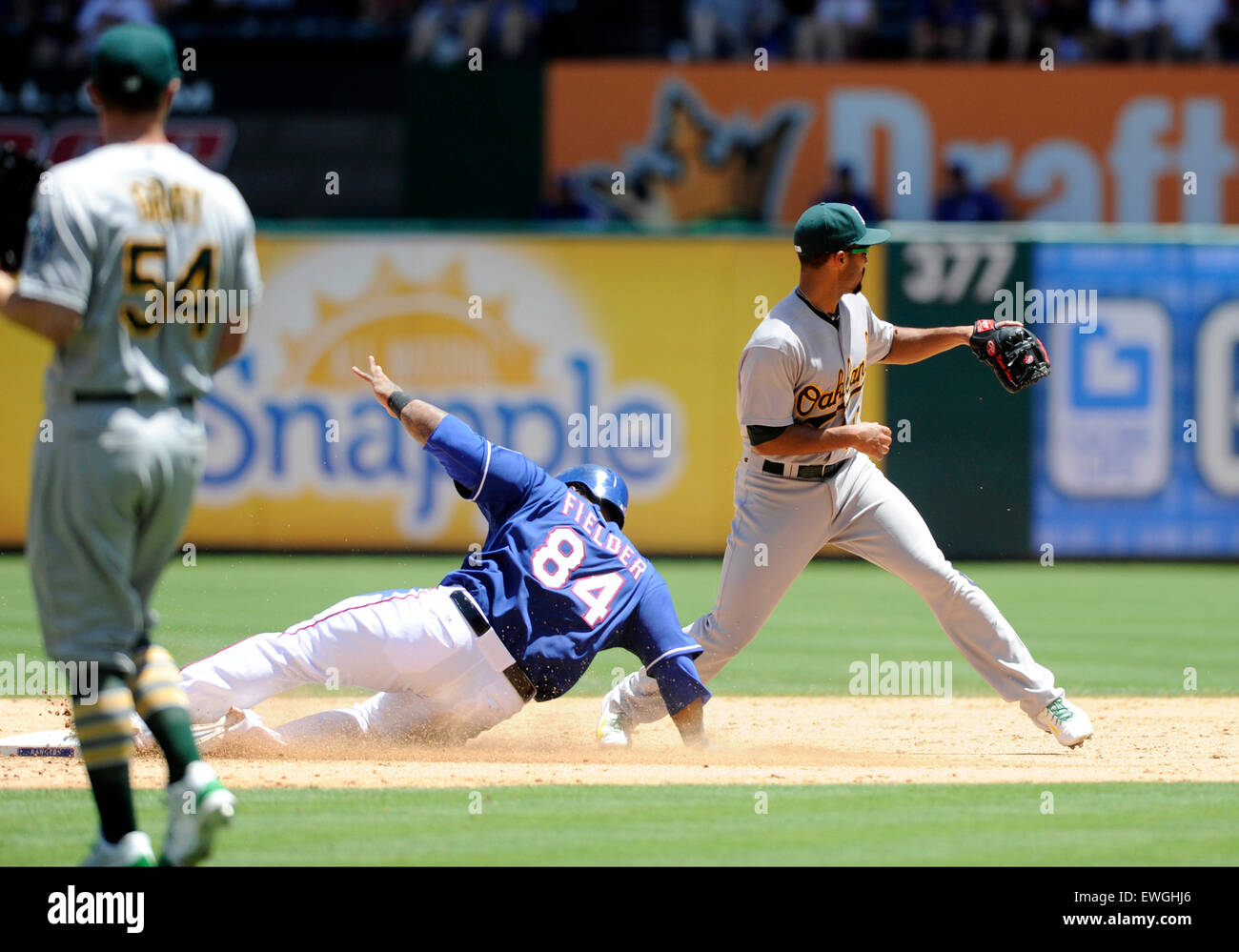 Arlington, Texas, USA. 25th June, 2015. Texas Rangers designated hitter ...