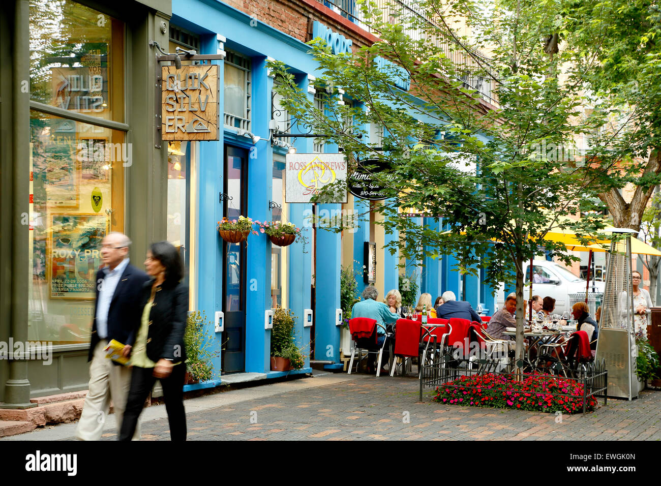 Street scene, Hyman Avenue Mall, Aspen, Colorado USA Stock Photo Alamy