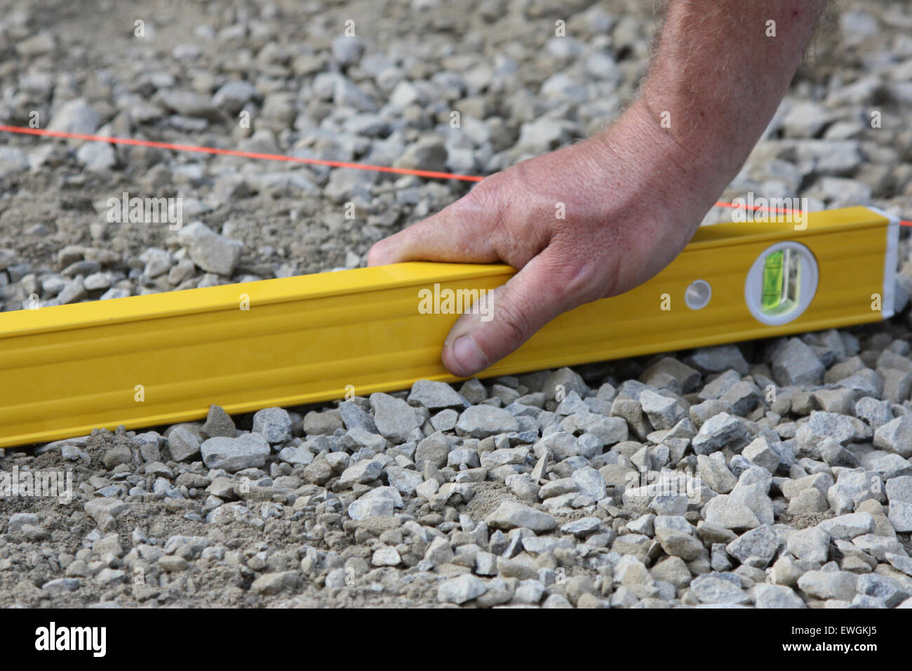 preparing and leveling the ground for paving Stock Photo Alamy