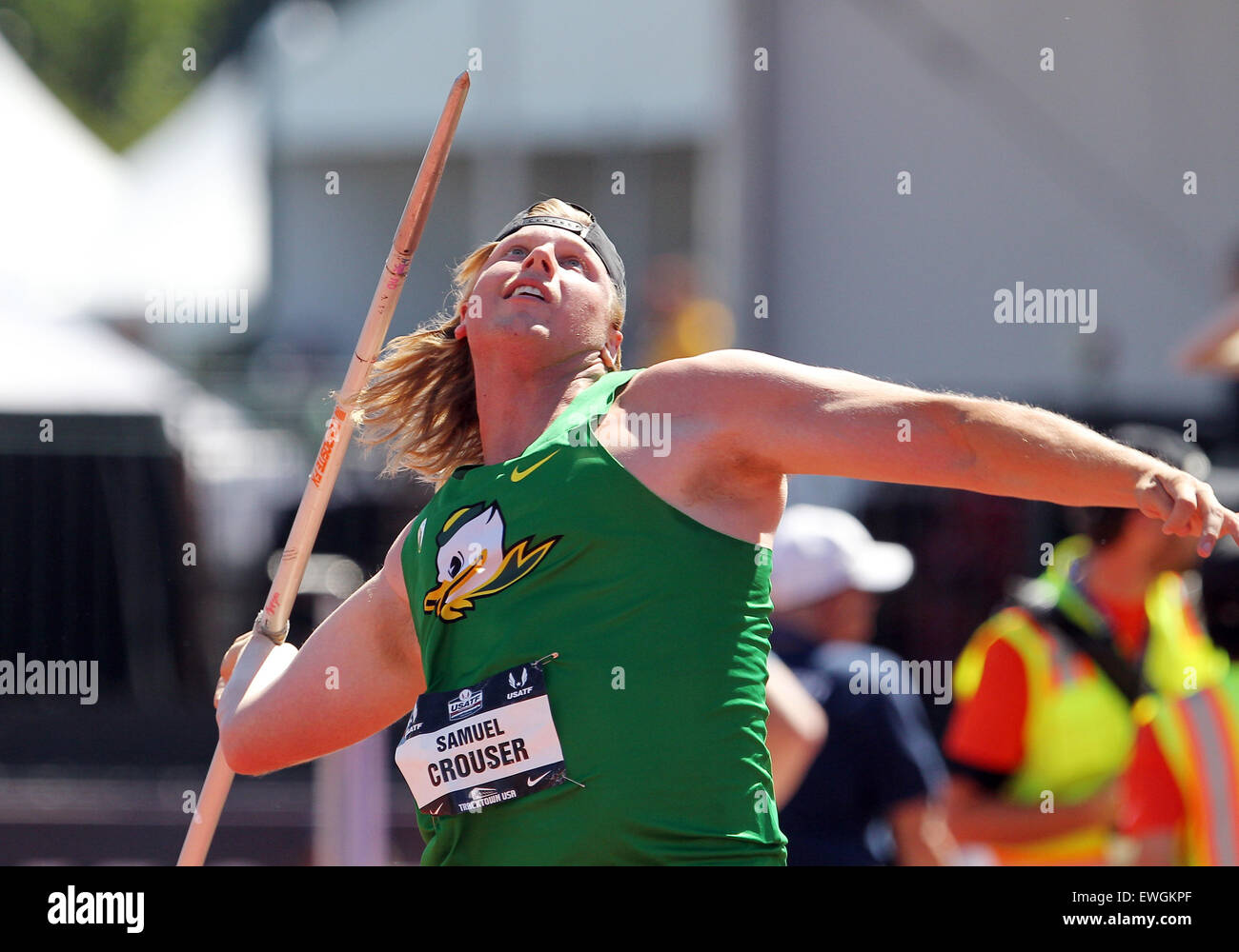 June 25, 2015 Sam Crouser competes in the Men's Javelin at the 2015