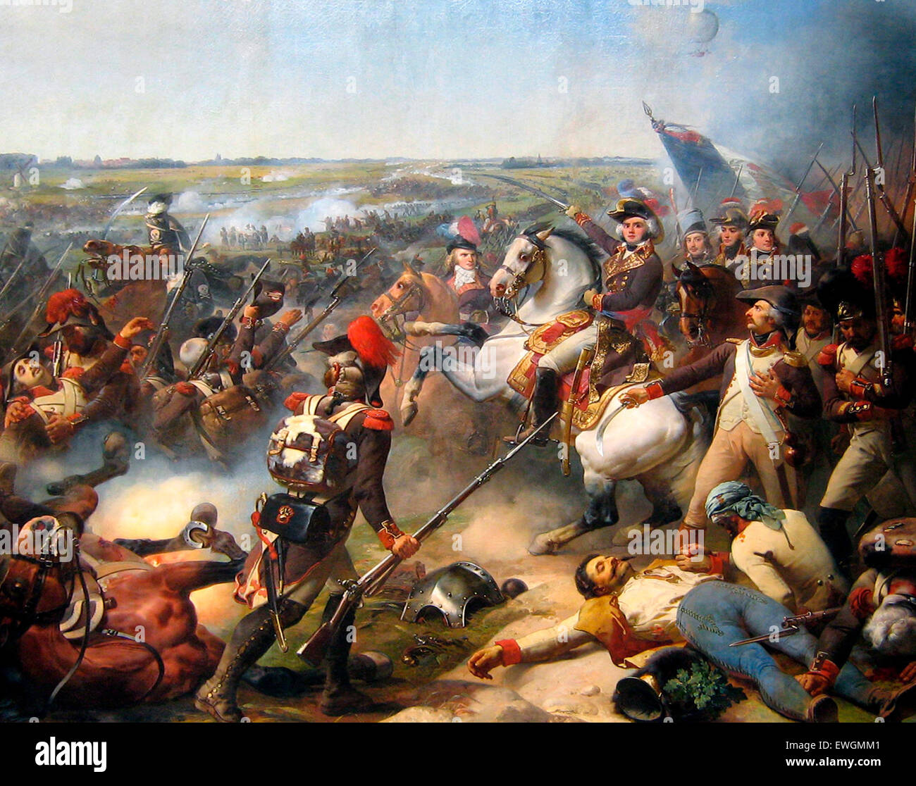 Battle of Fleurus, June 26, 1794, French troops led by Jourdan beat back the Austrian army Stock Photo