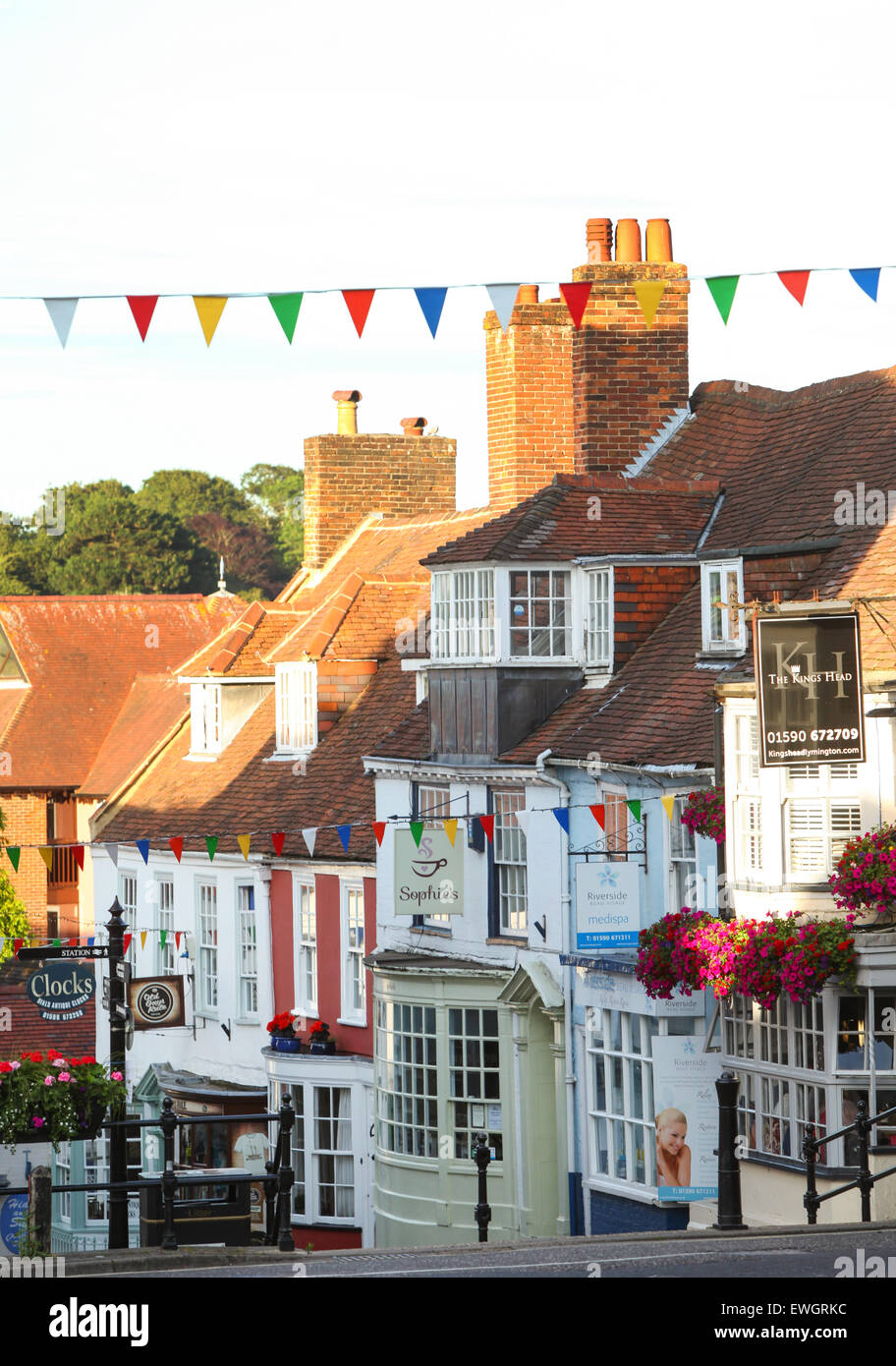 Quay Hill and Quay Street in Lymington Hampshire on the edge of the New Forest Stock Photo