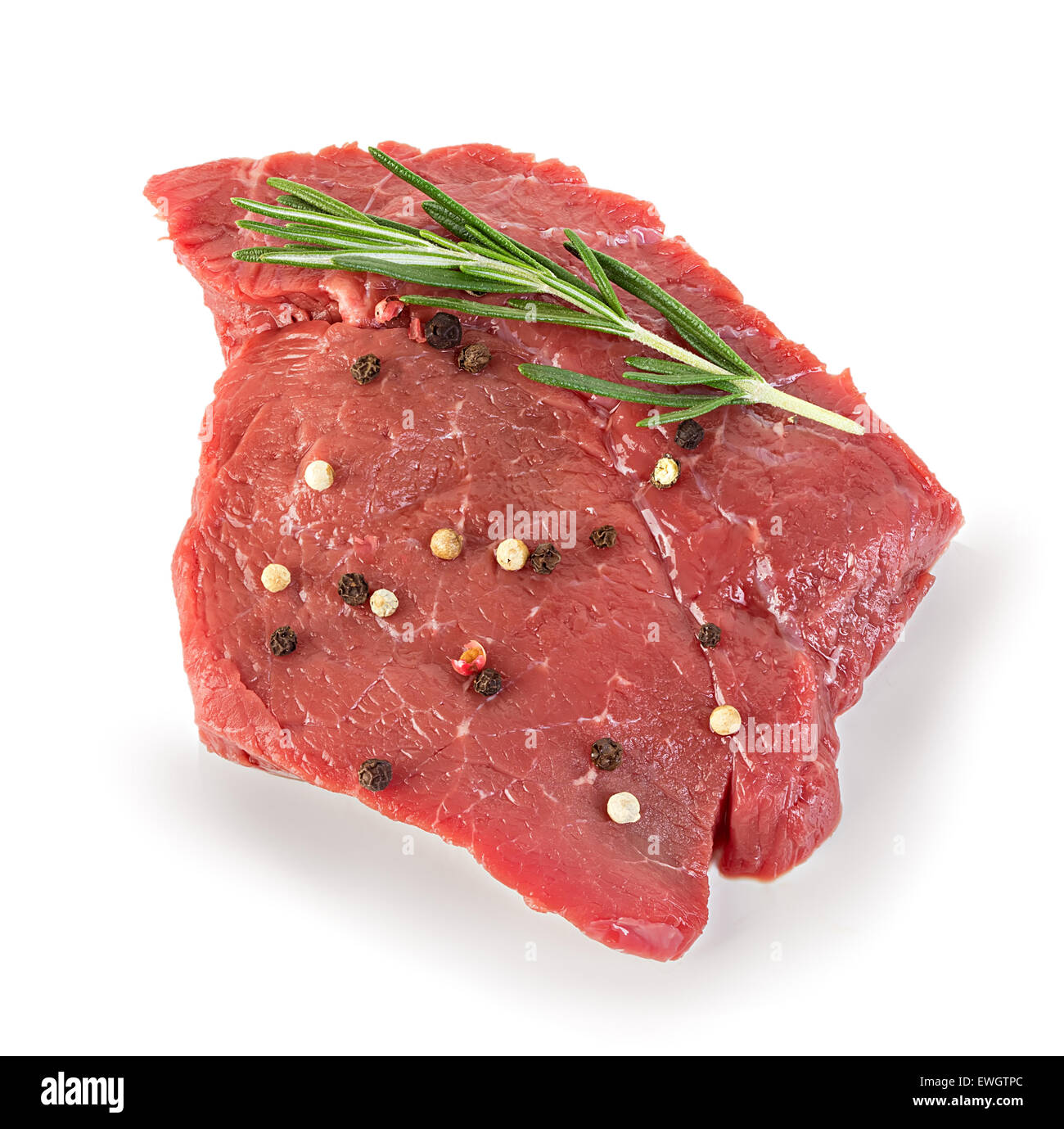 Beef raw meat isolated on white background Stock Photo - Alamy