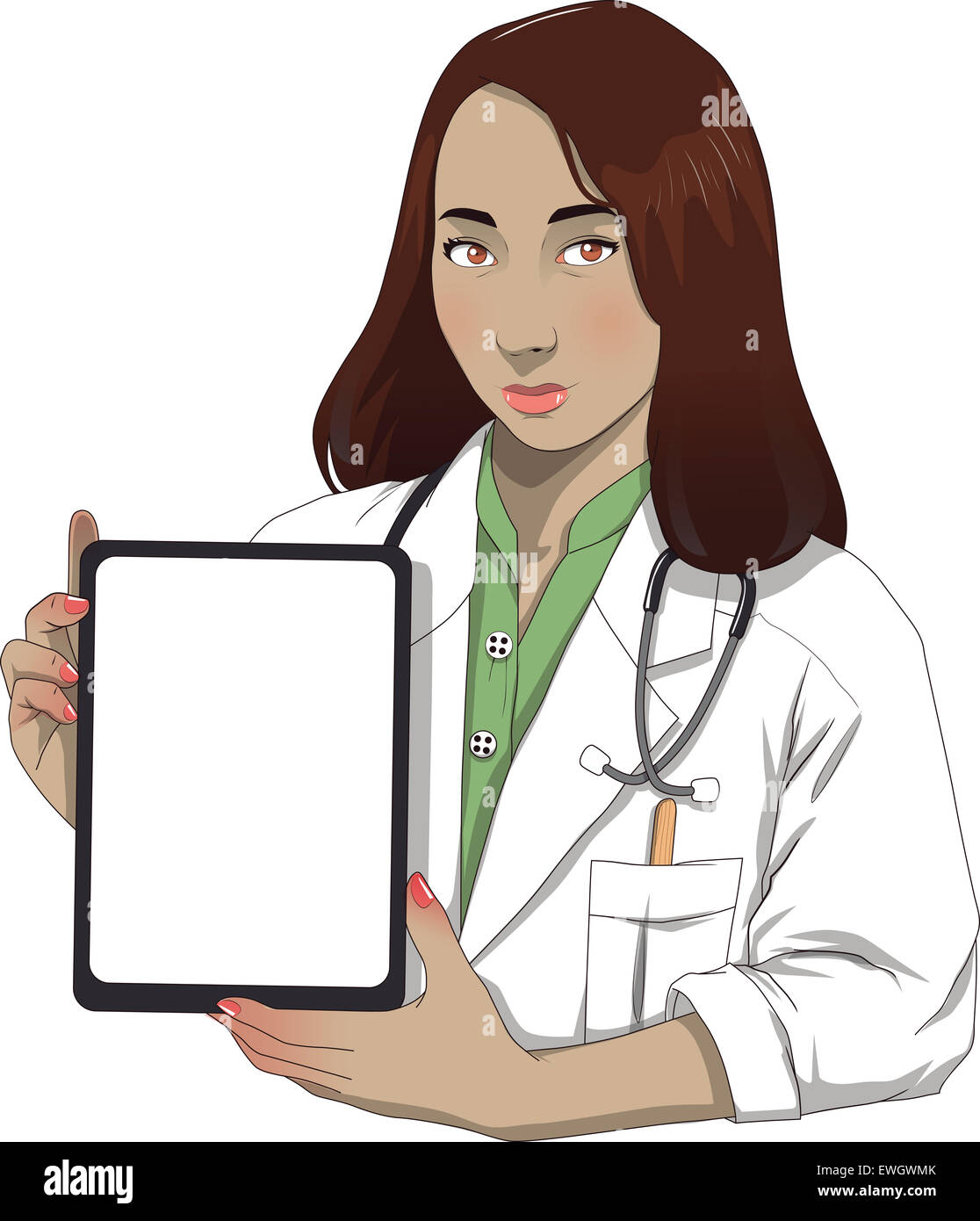 Female doctor holding blank board Stock Photo