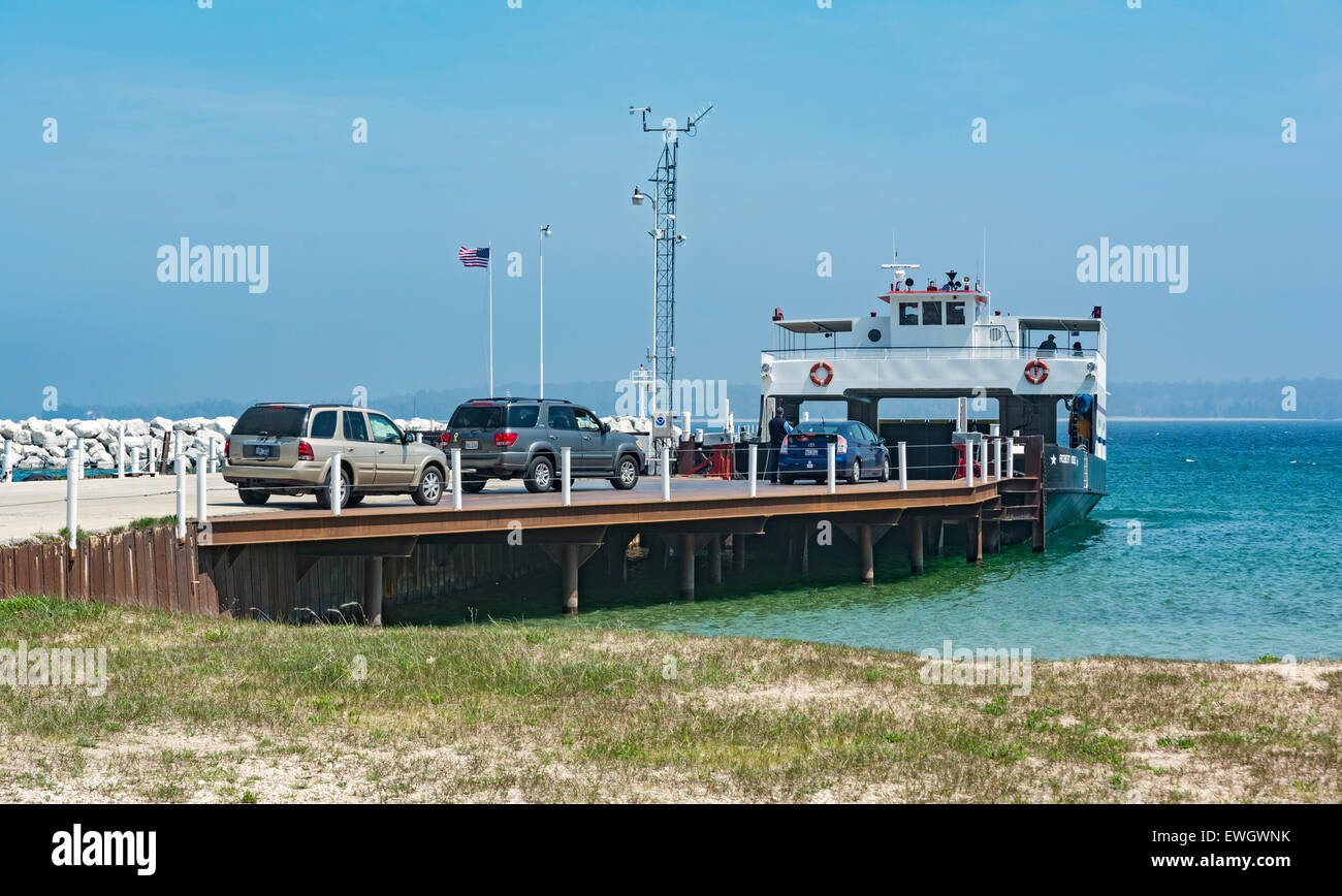 Wisconsin, Door County, Northport, car ferry to Washington Island Stock
