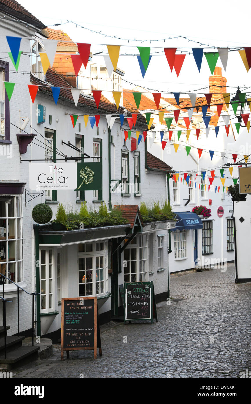 Quay Hill and Quay Street in Lymington Hampshire on the edge of the New Forest Stock Photo