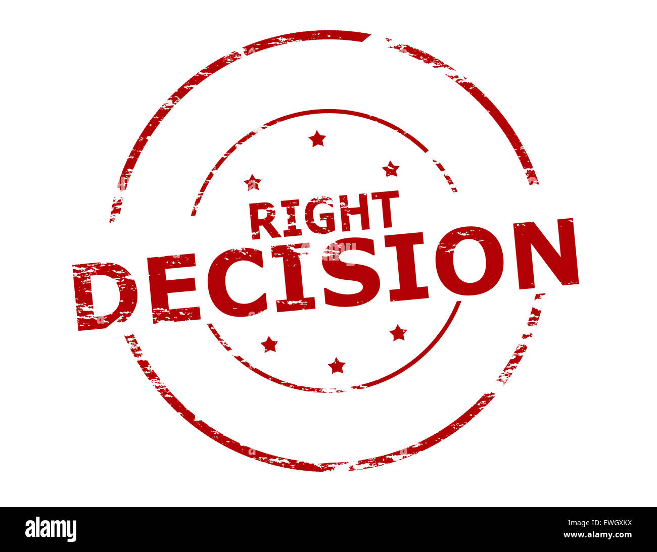 Rubber stamp with text right decision inside, illustration Stock Photo ...