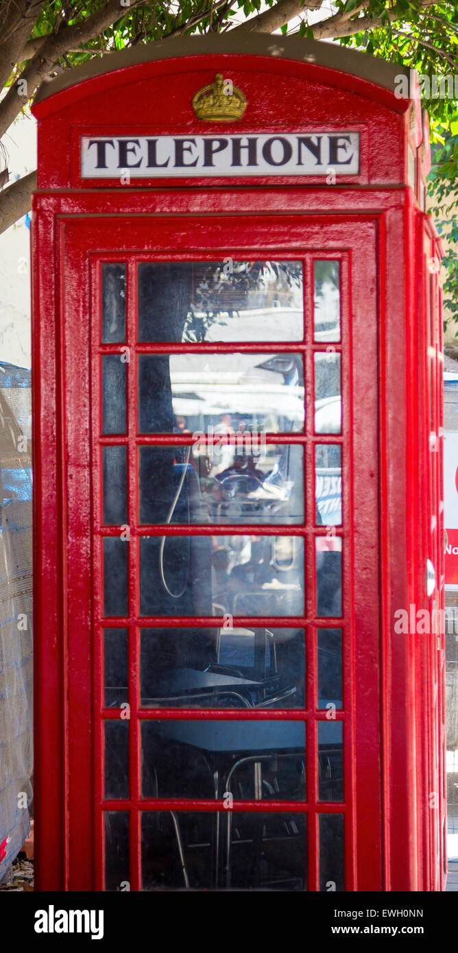typical public telephone booth English Stock Photo