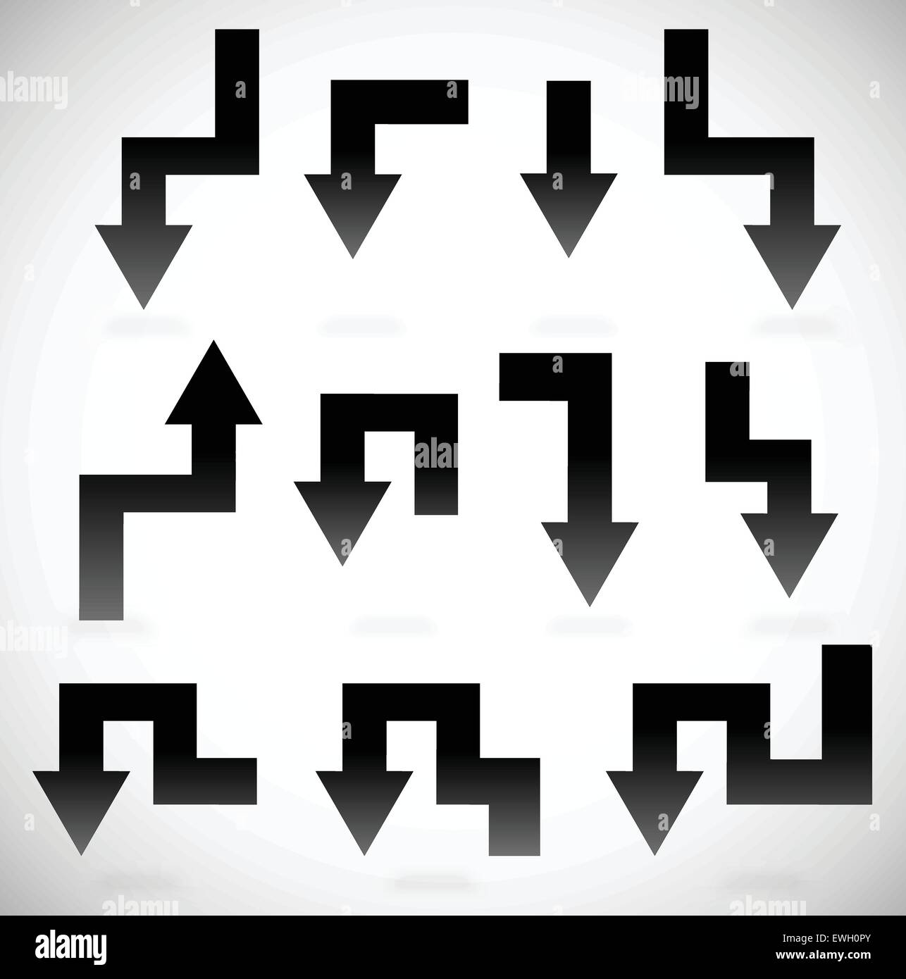 Arrow set. Track, route, path, directions Stock Vector Image & Art Alamy